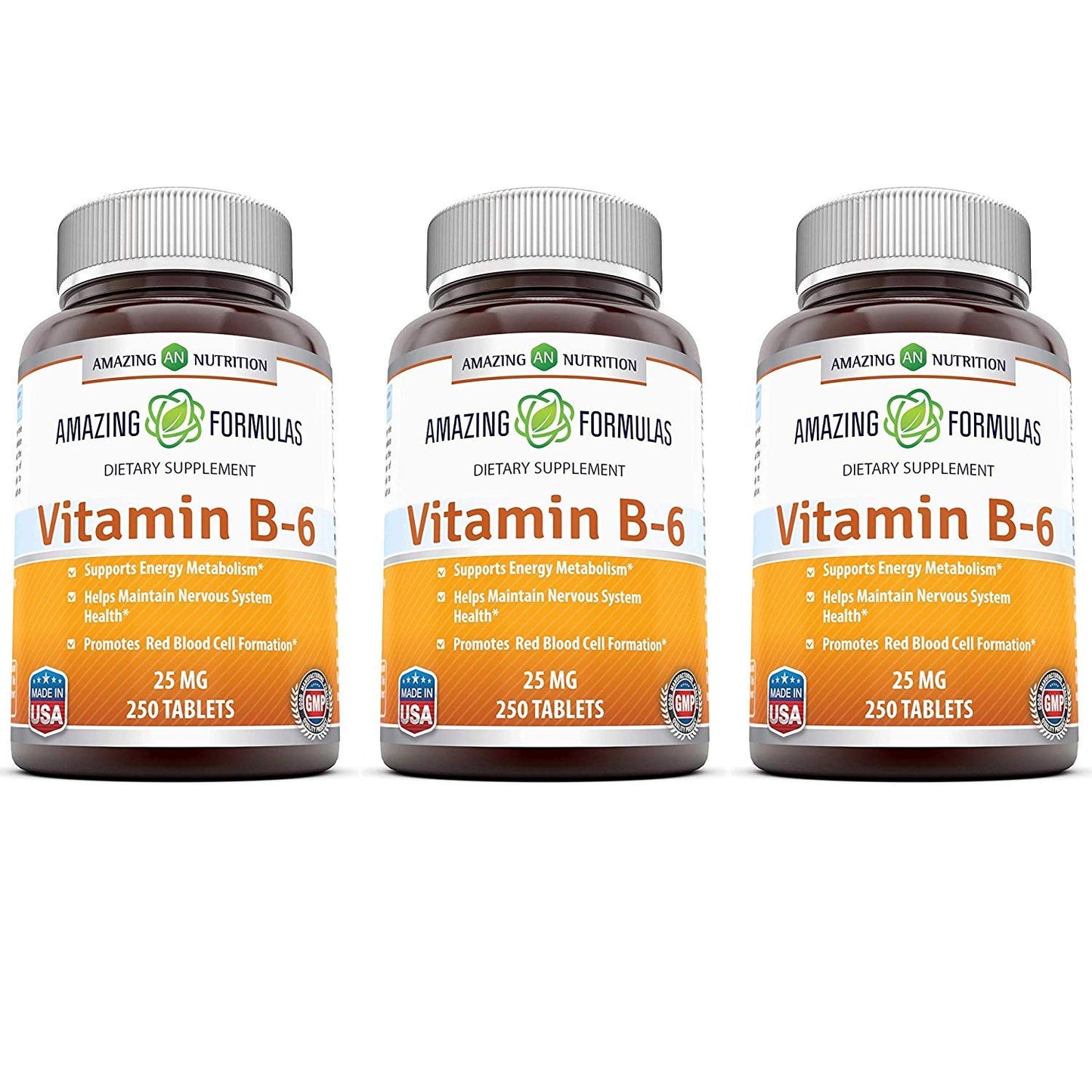 Amazing Formulas Vitamin B6 Pyridoxine 25mg Tablet, 1 Count
