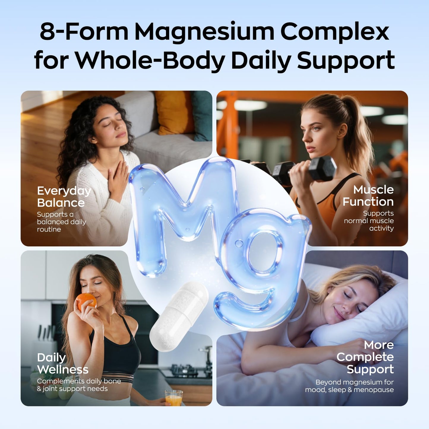 UBIOSKA Vitamin D3 K2 Magnesium Capsule, 5000 IU Vitamin D3 & MK-7 K2, 60 Capsules