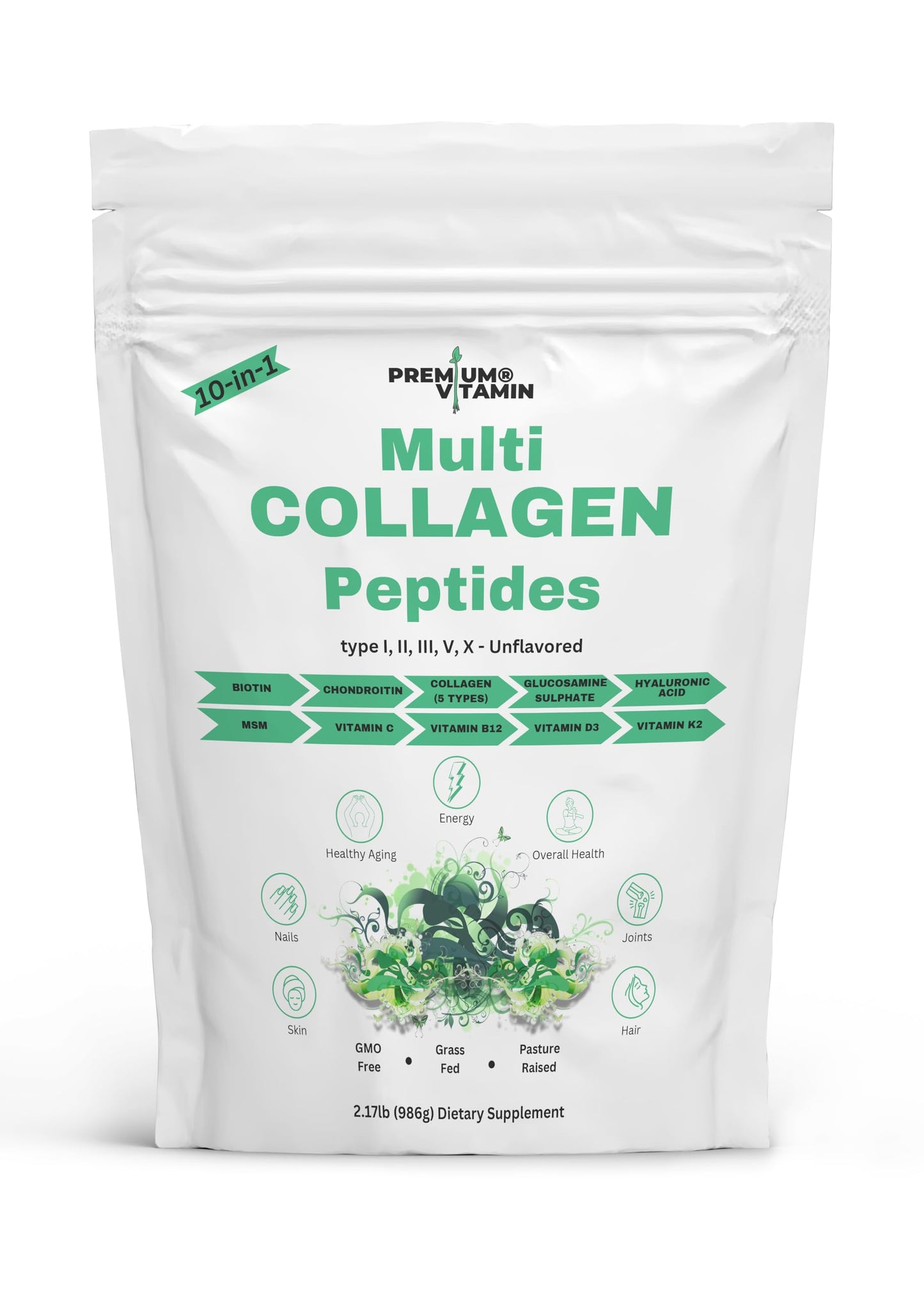 Premium Vitamin Multi Collagen Peptides Powder, 35