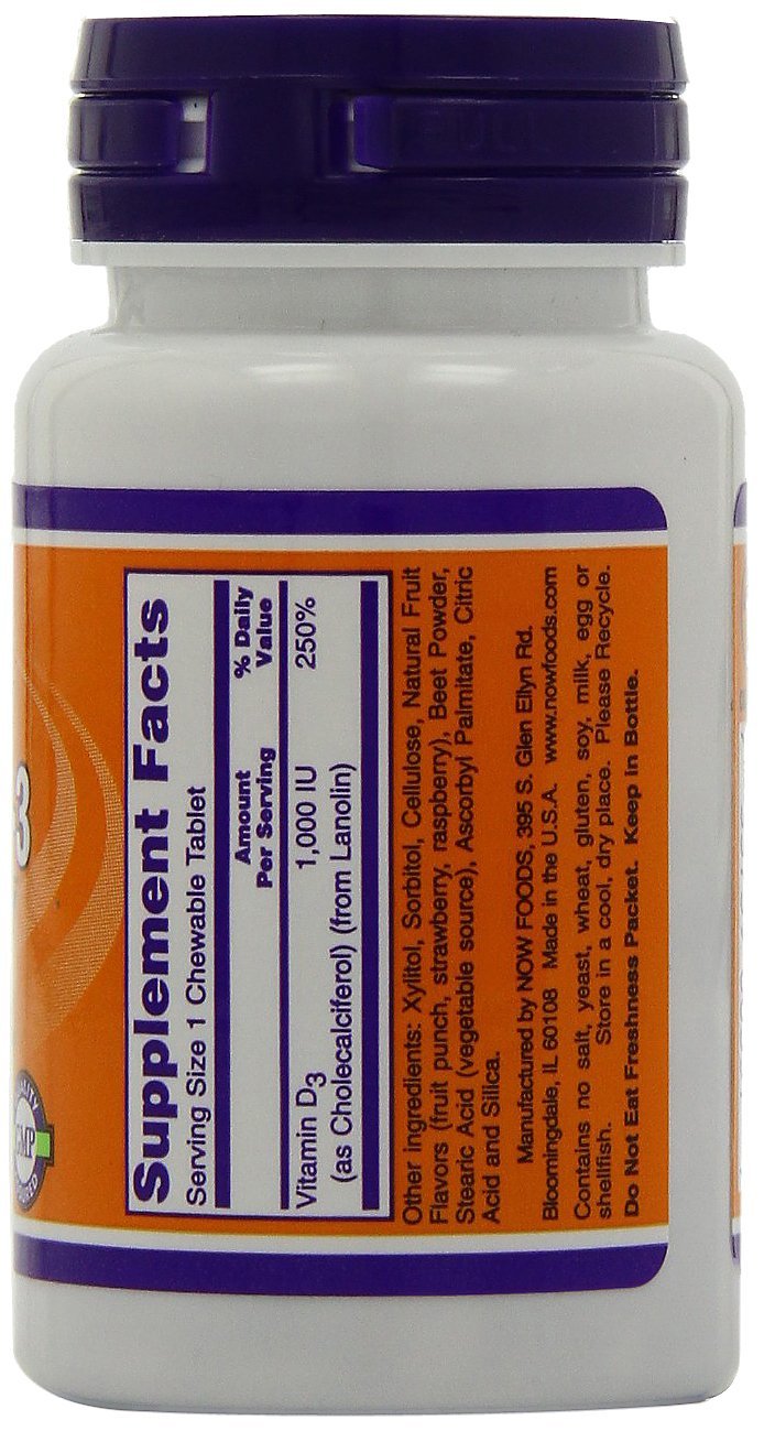 NOW Foods Vitamin D-3 1,000 IU Tablets, 360 Tablets