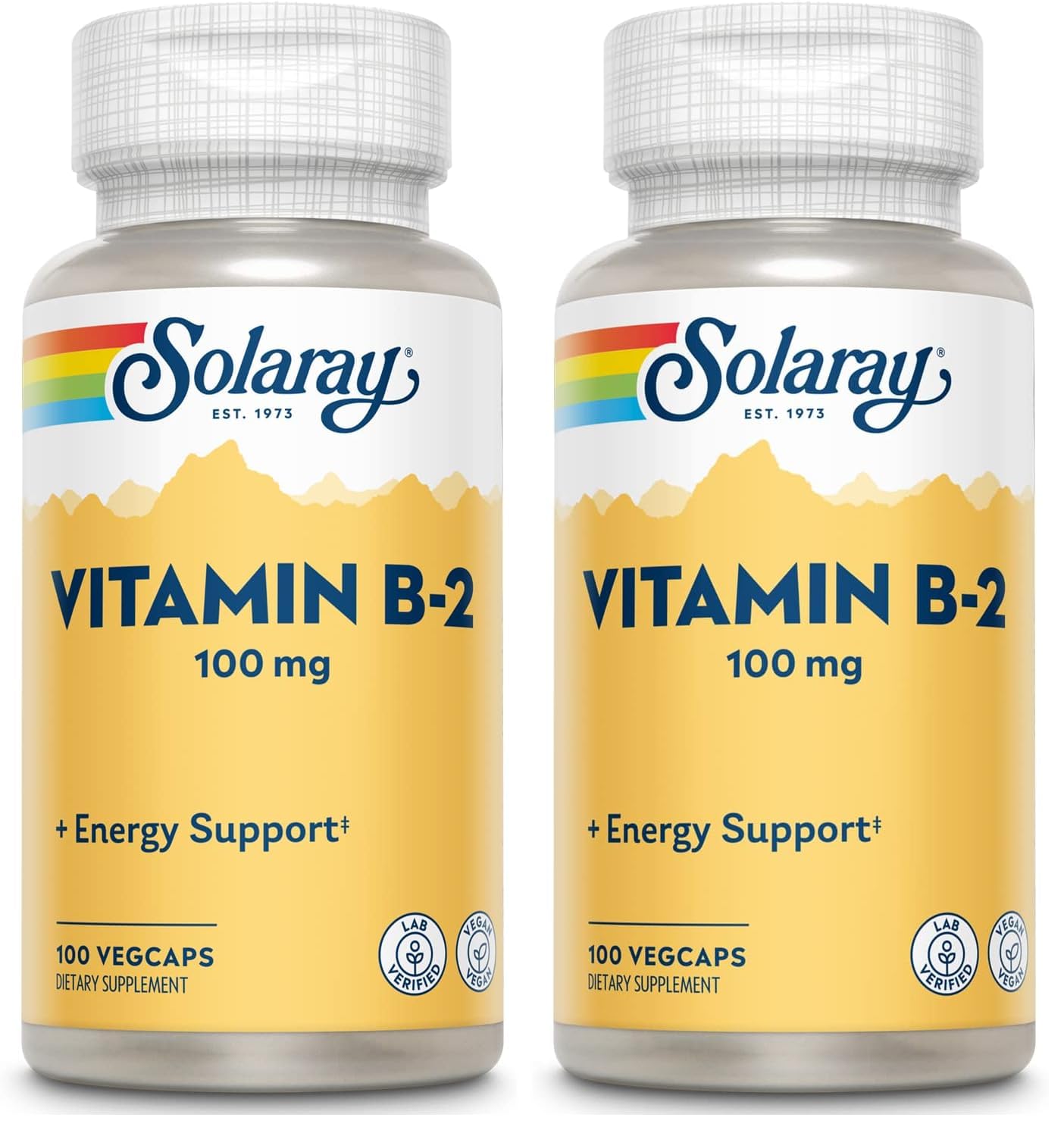 SOLARAY Vitamin B-2 Riboflavin 100 mg with Aloe Vera Capsule, 200 Count