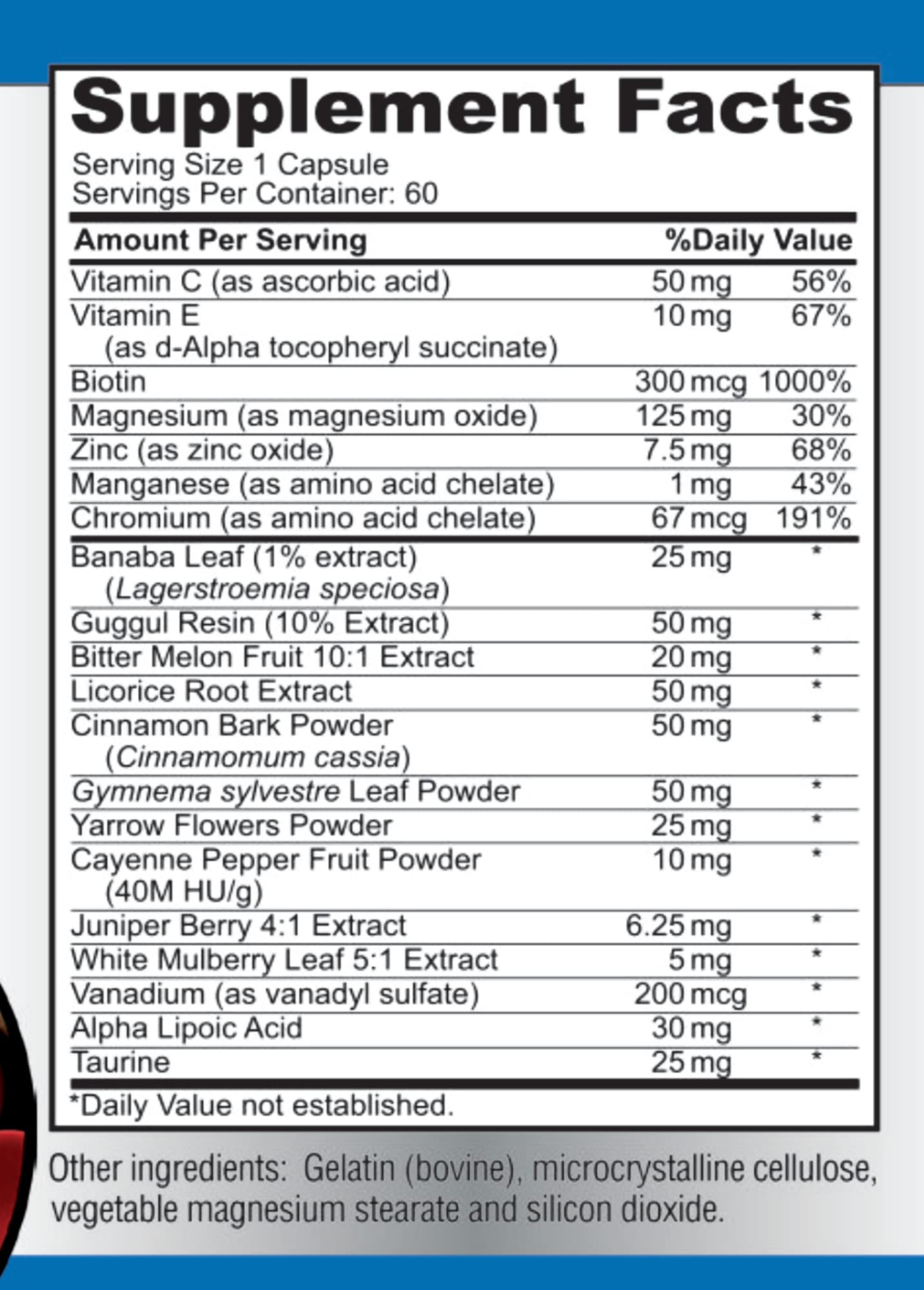 YUMMYVITE Sugar Support Supplement with Cinnamon, Chromium, Mulberry, Alpha Lipoic Acid, 20 Herbs & Vitamins - Non-GMO, 60 Capsules