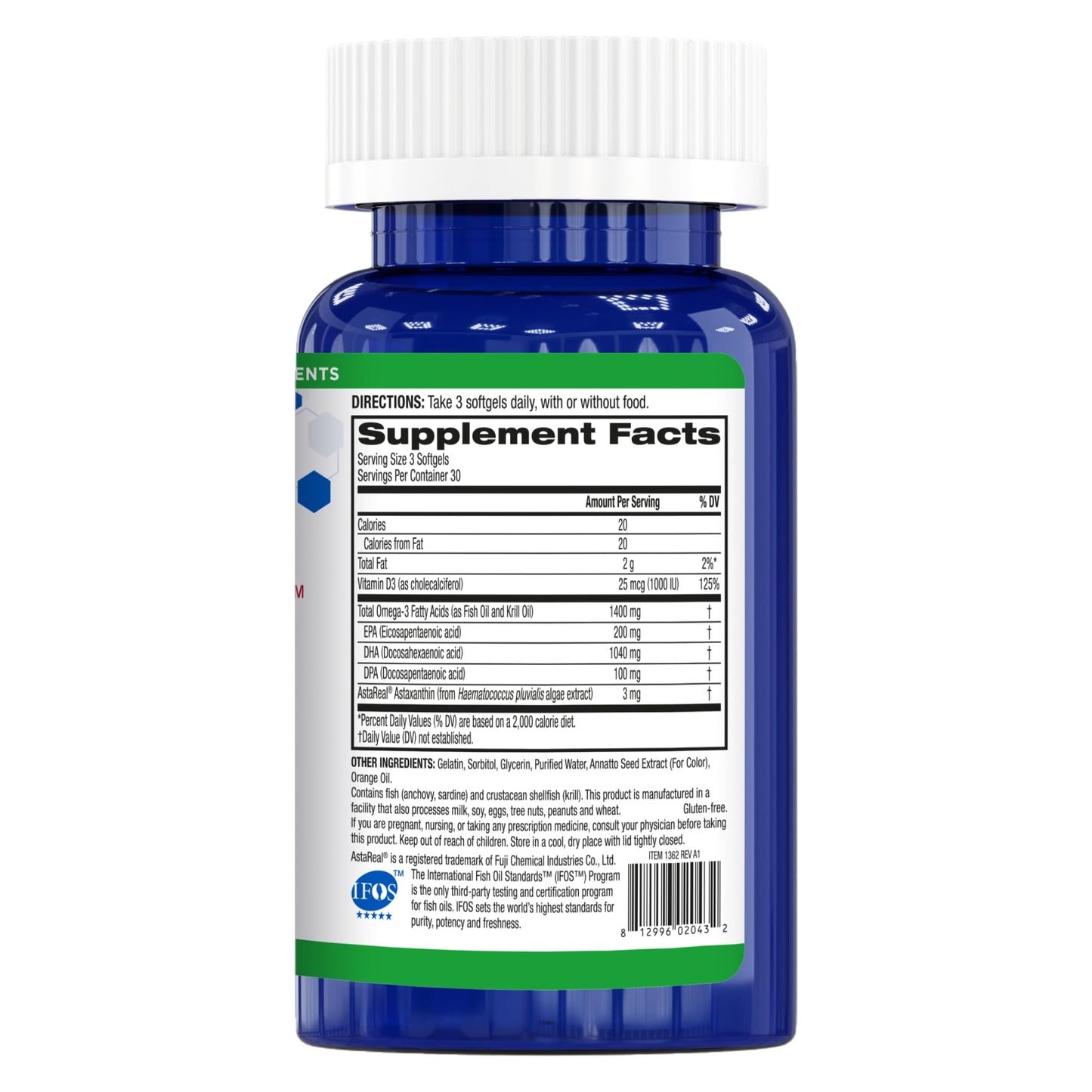 BioTrust OmegaKrill EPA & DHA Omega-3 Softgels, 90 Count