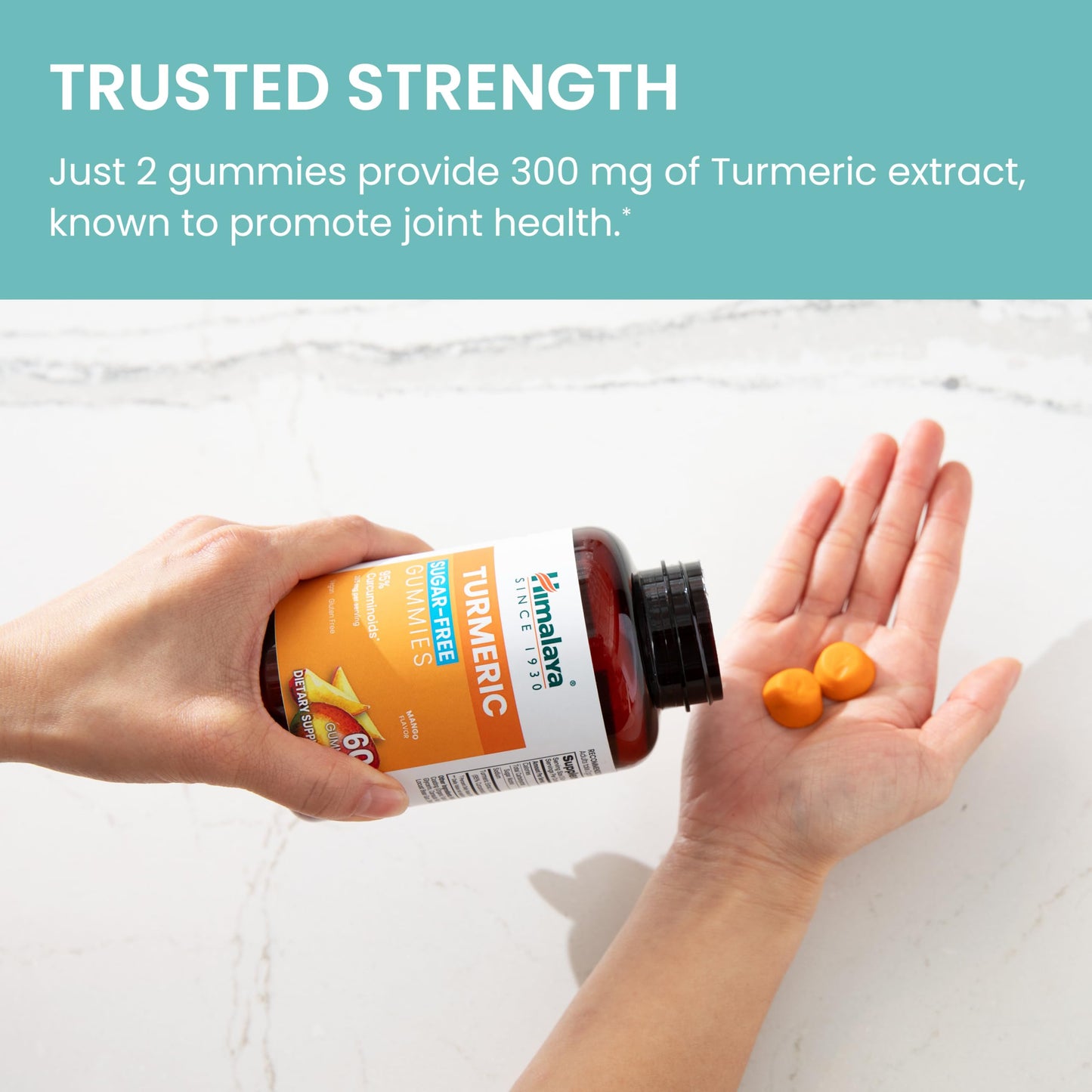 Himalaya Turmeric Sugar-Free Gummies 300 mg Mango Flavor 60 Count