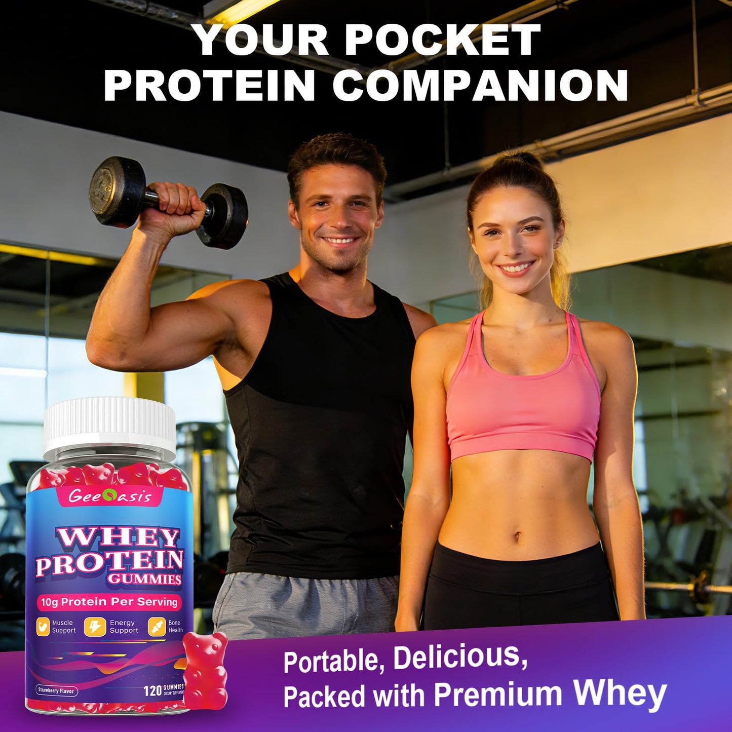 Geeoasis Whey Protein Gummies 120 Ct