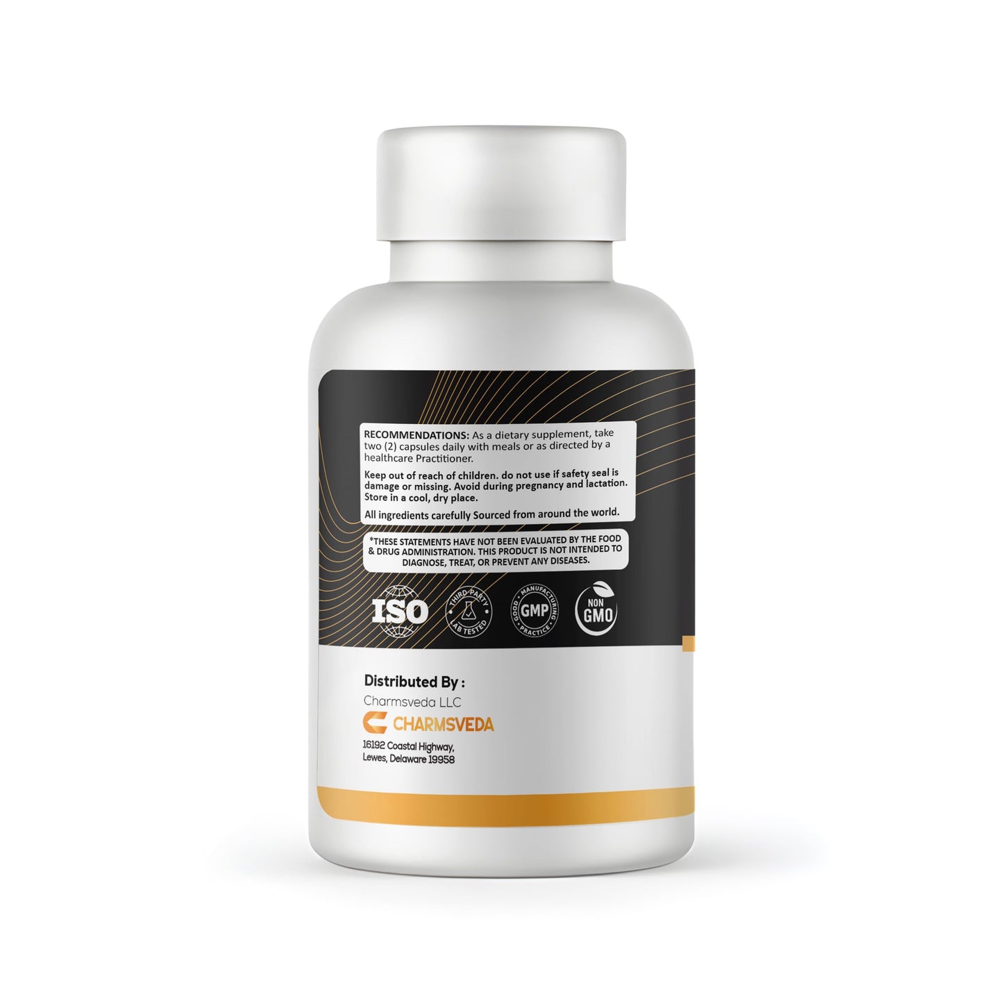 CHARMSVEDA Turmeric Curcumin Capsules with Garlic & Black Pepper Extract, 60 Capsules