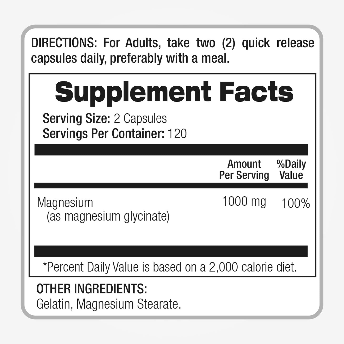 FITO MEDIC'S Magnesium Glycinate Supplement Capsule, 1 Count