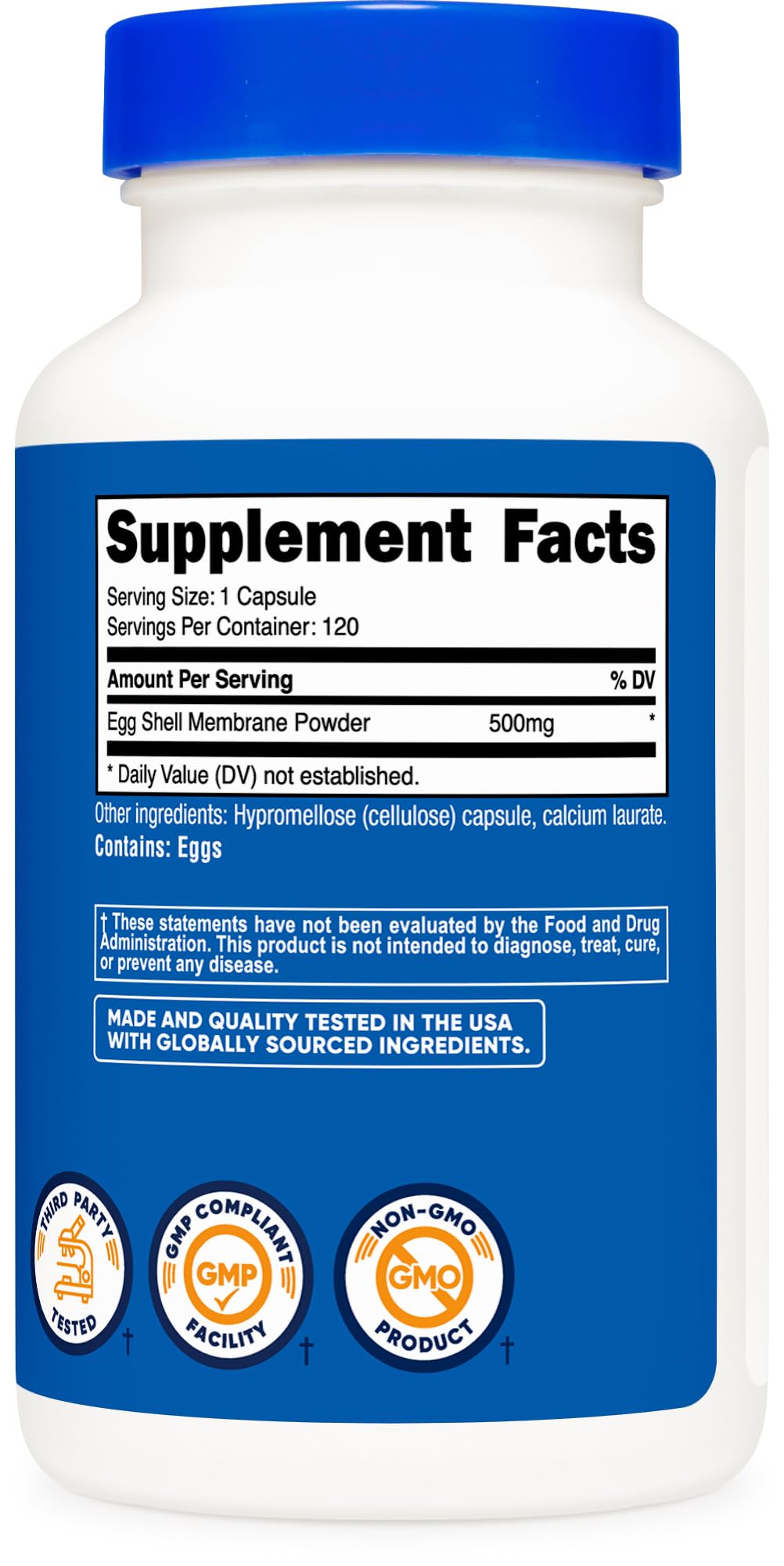Nutricost Egg Shell Membrane 500mg Per Serving, 120 Capsules