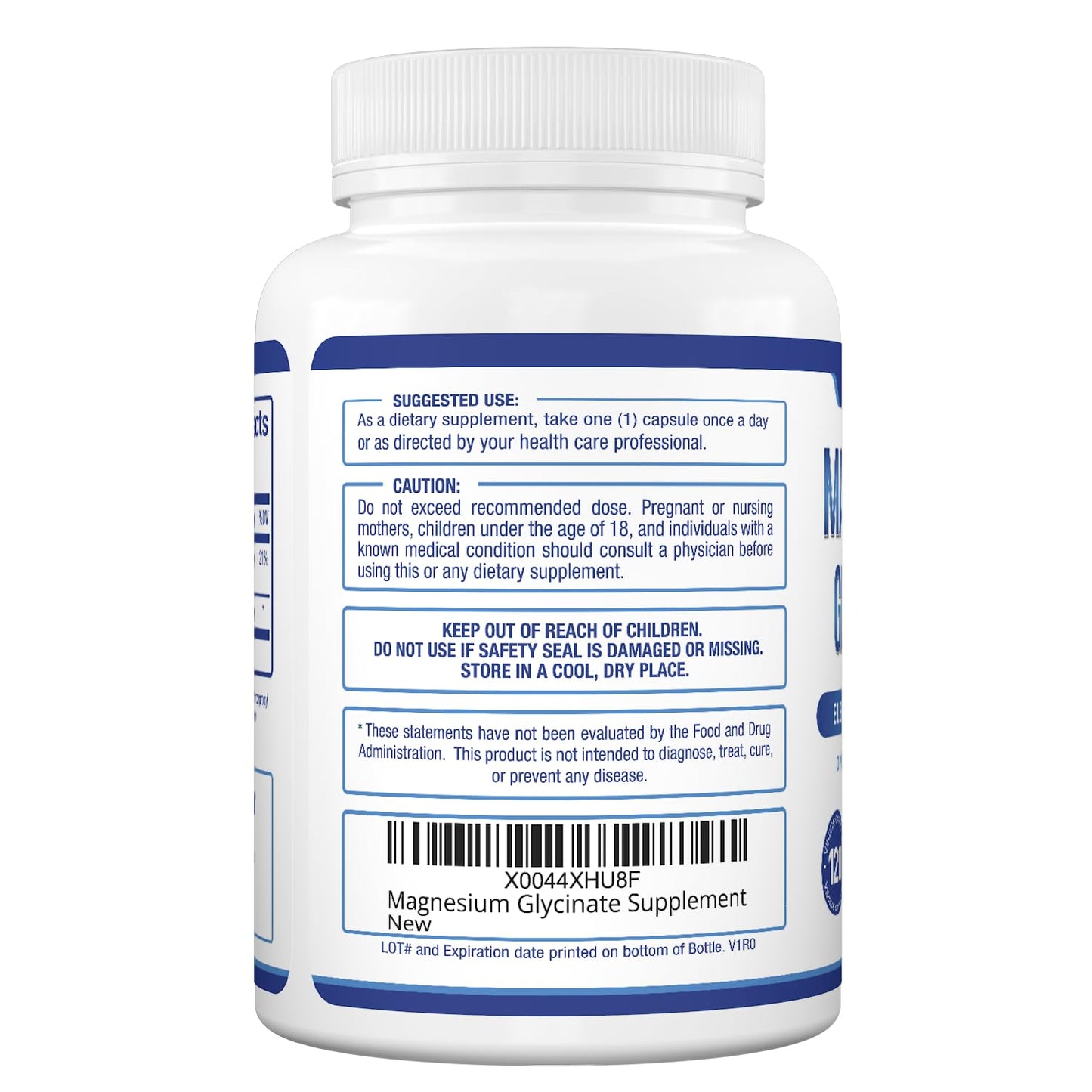 Purely Optimal Magnesium Glycinate 500mg Capsules, 120 Count