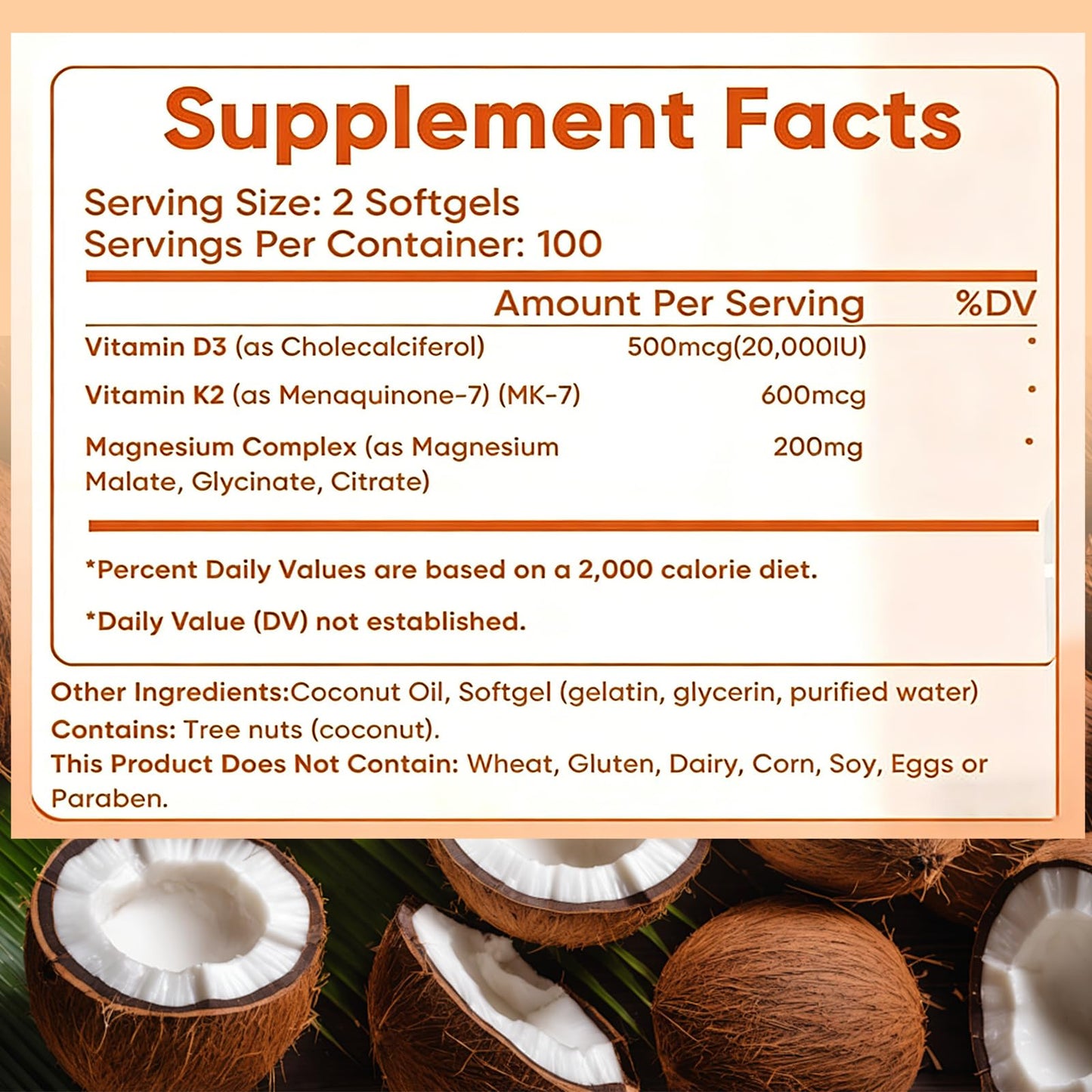Hlonns D3 K2 Vitamin 10000 IU Softgels, 200 Count
