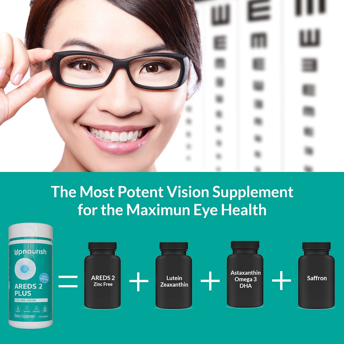 UpNourish AREDS 2 Plus Eye Vitamin Supplement Softgels 120