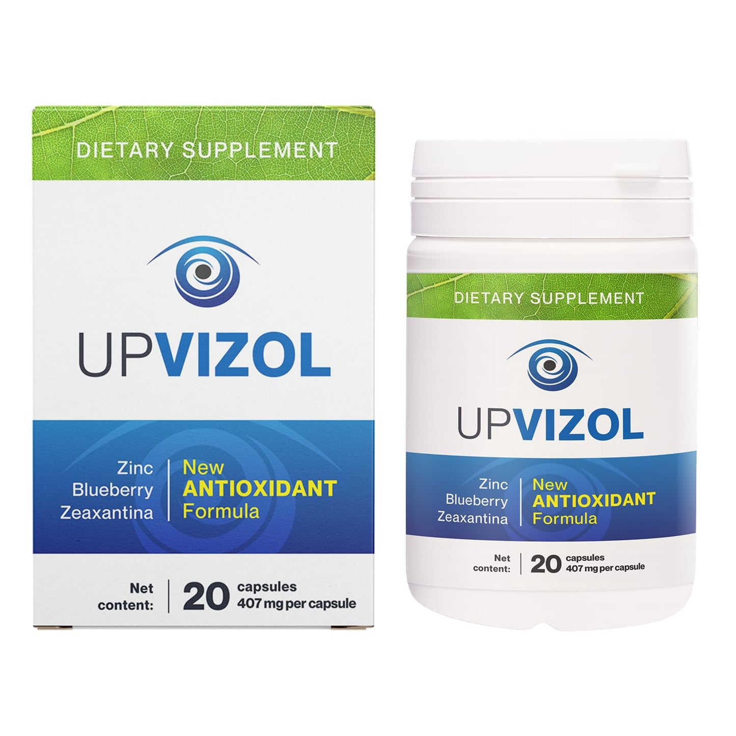 Upvizol Zinc, Blueberry & Zeaxanthin Eye Nutrition & Daily Wellness 20 Capsules