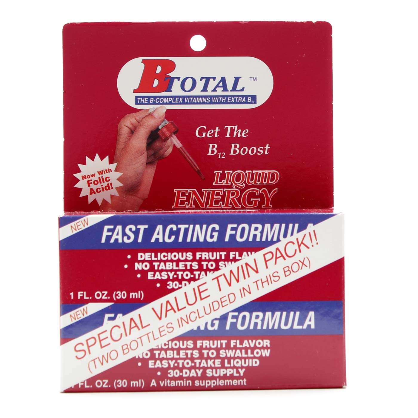 Nutraceutical Sublingual B Total Vitamin B-Complex, Liquid & Tablet, 1 Fl Oz