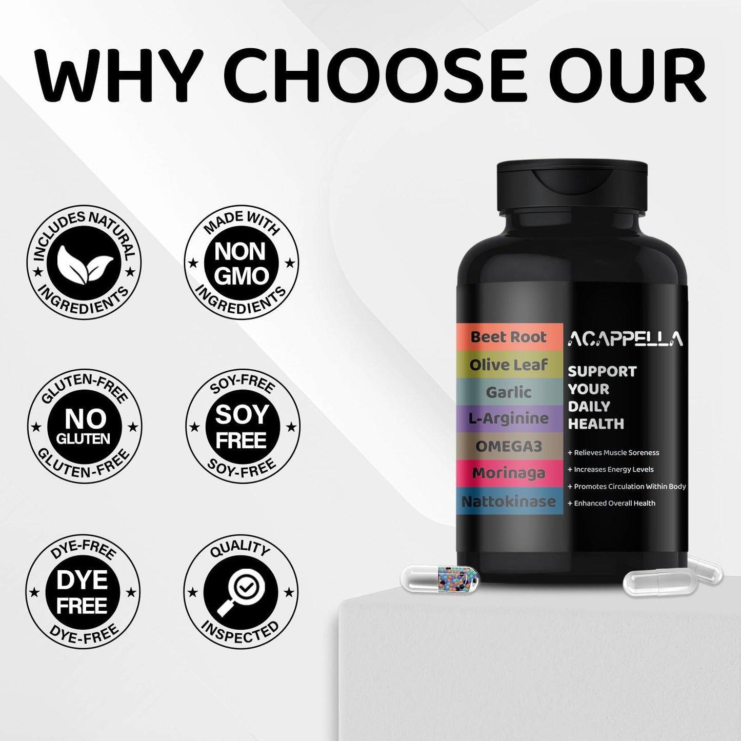 ACAPPELLA Omega 3 Moringa Capsules, 120 Capsules