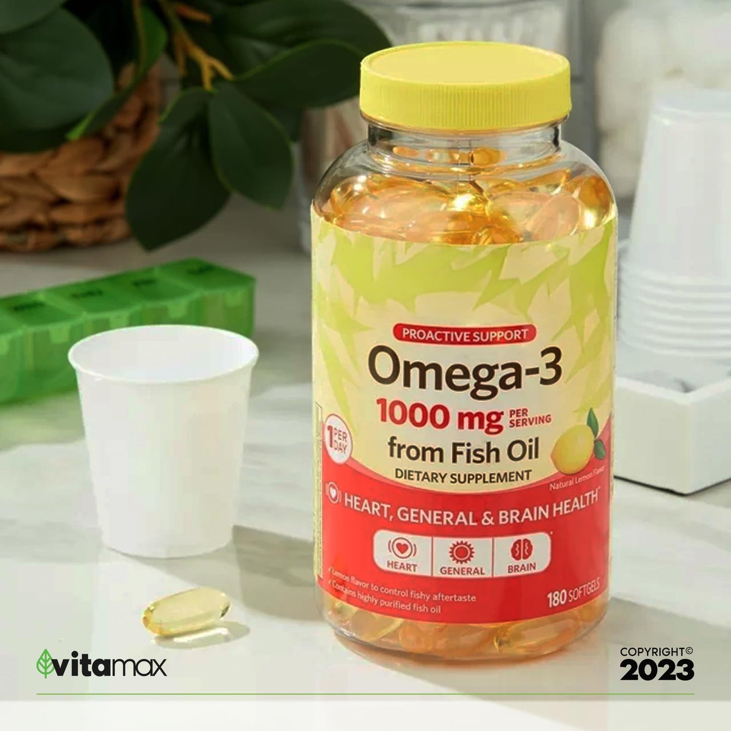 Generic Omega-3 from Fish Oil 1000 mg Softgels 180