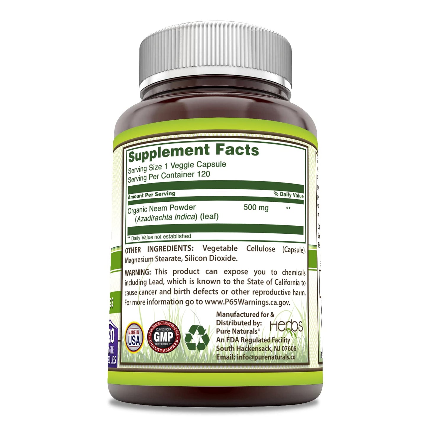 Pure Naturals Neem Capsules 120 Capsules