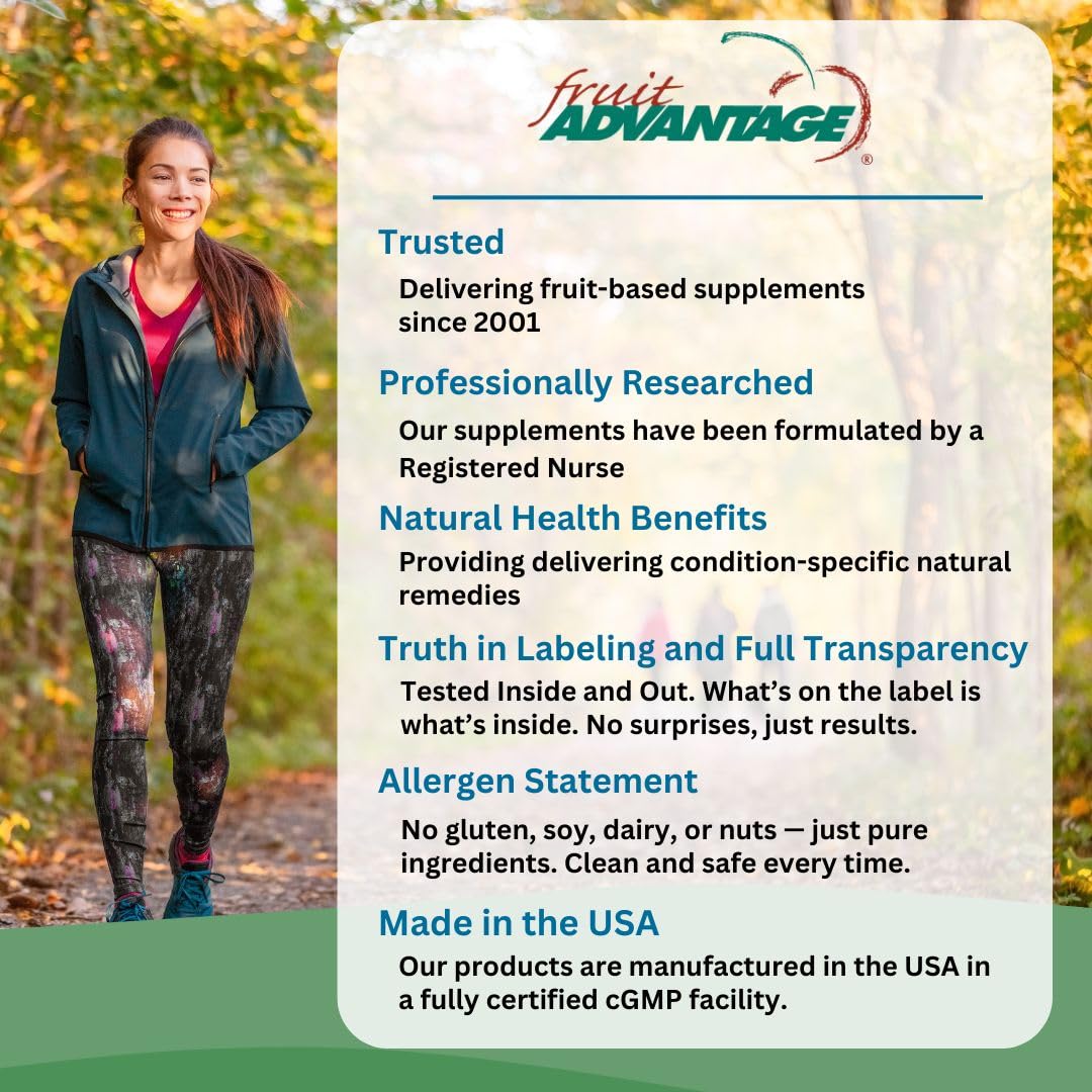 Fruit Advantage Cherry Prime Montmorency Tart Cherry with Glucosamine & Chondroitin Capsules, 6-Pack