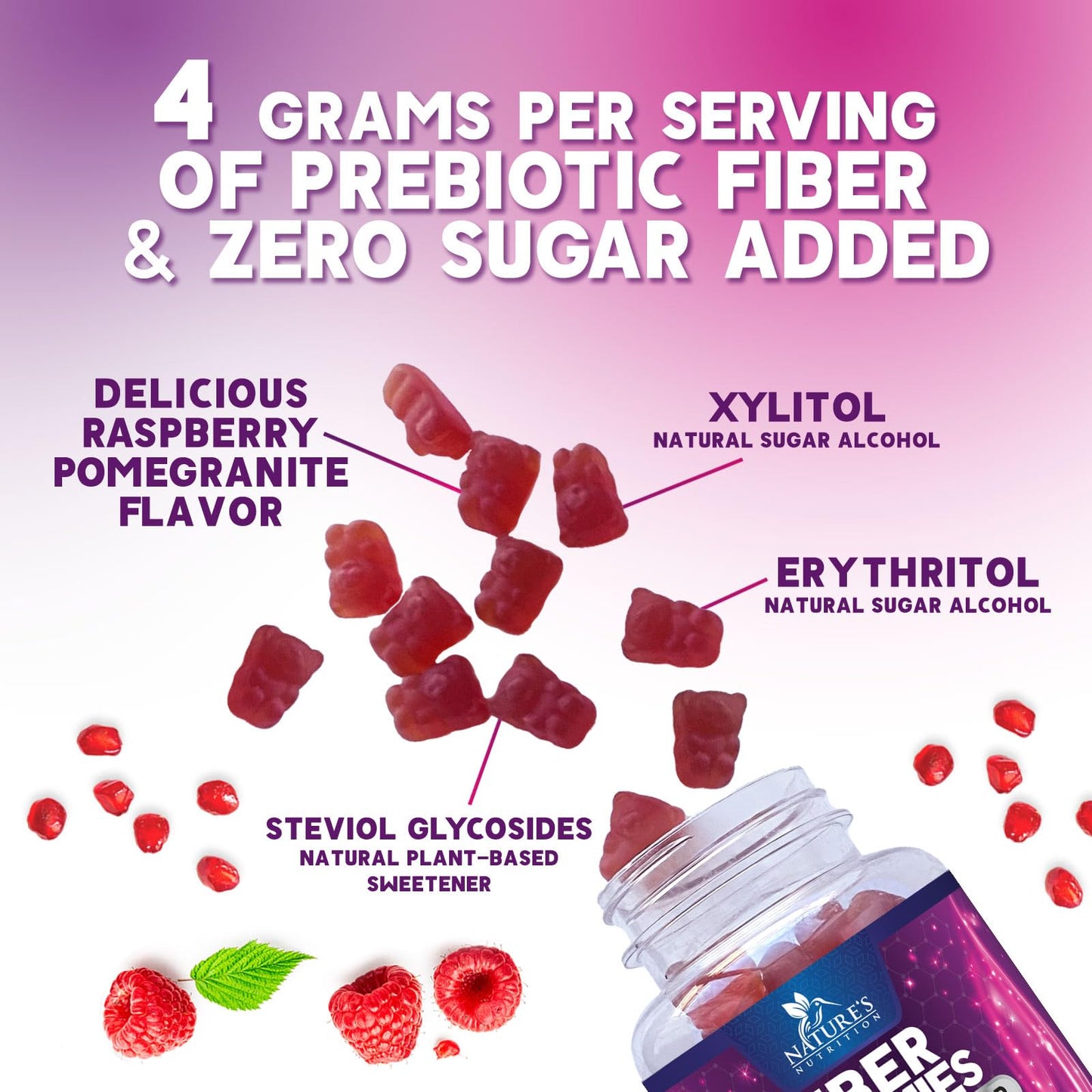 Nature's Nutrition Fiber Gummies 60 Count
