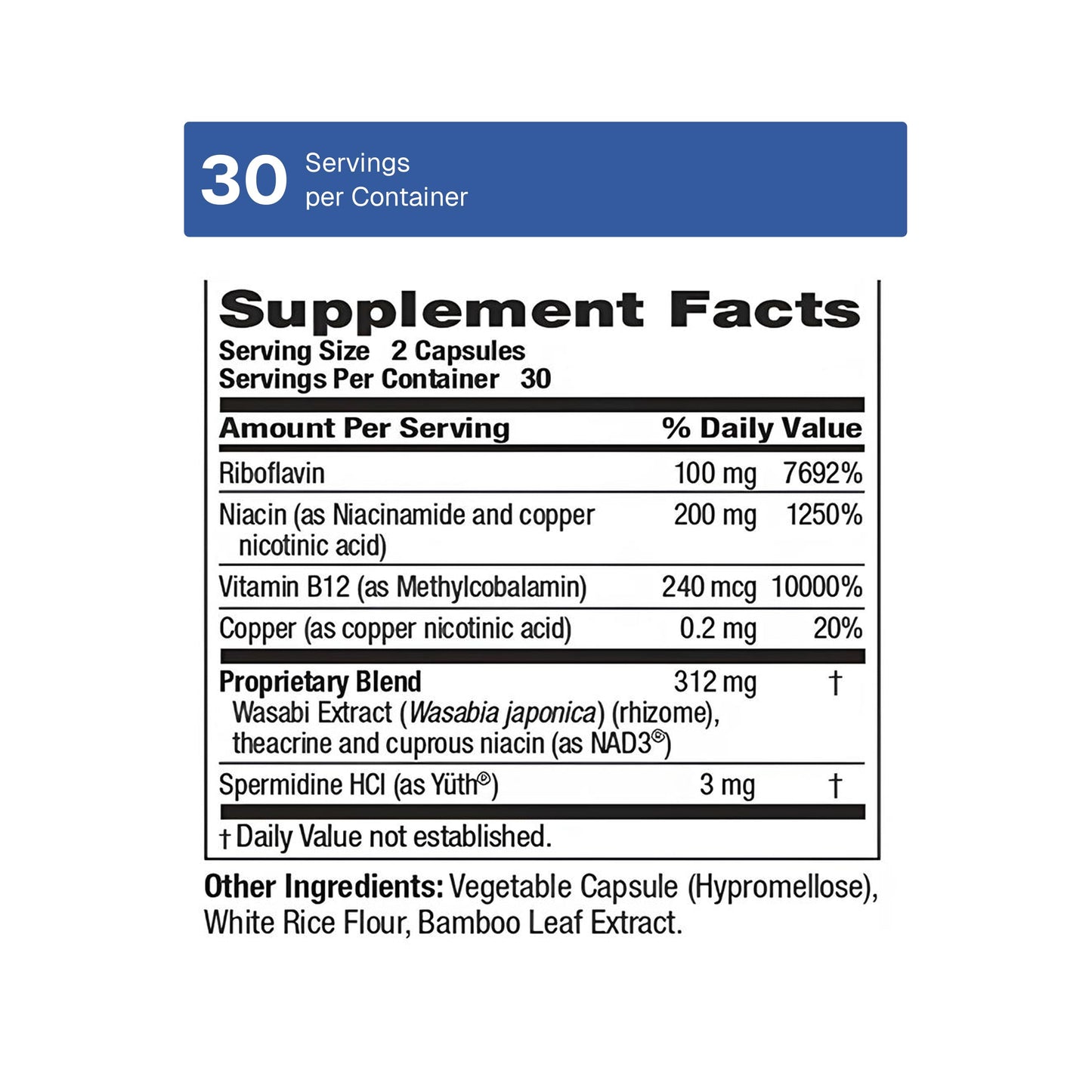 Weider NAD+ Boost Capsule 120 Count - Cellular Energy & Mitochondrial Support Formula with NAD3, Vitamin B3 & B12, Daily Longevity & Wellness Support