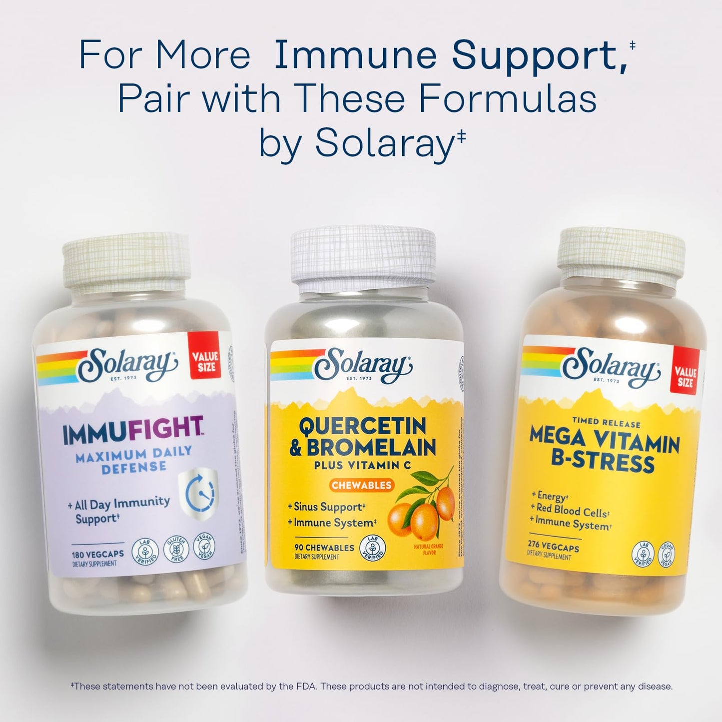 SOLARAY Quercetin with Bromelain and Vitamin C Chewables 90 Count