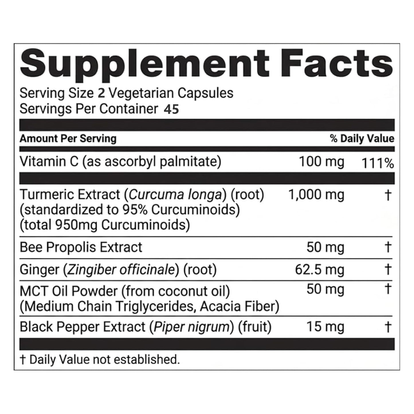 LUXEBARE NuvaPure Turmeric Curcumin with Black Pepper Capsules 90