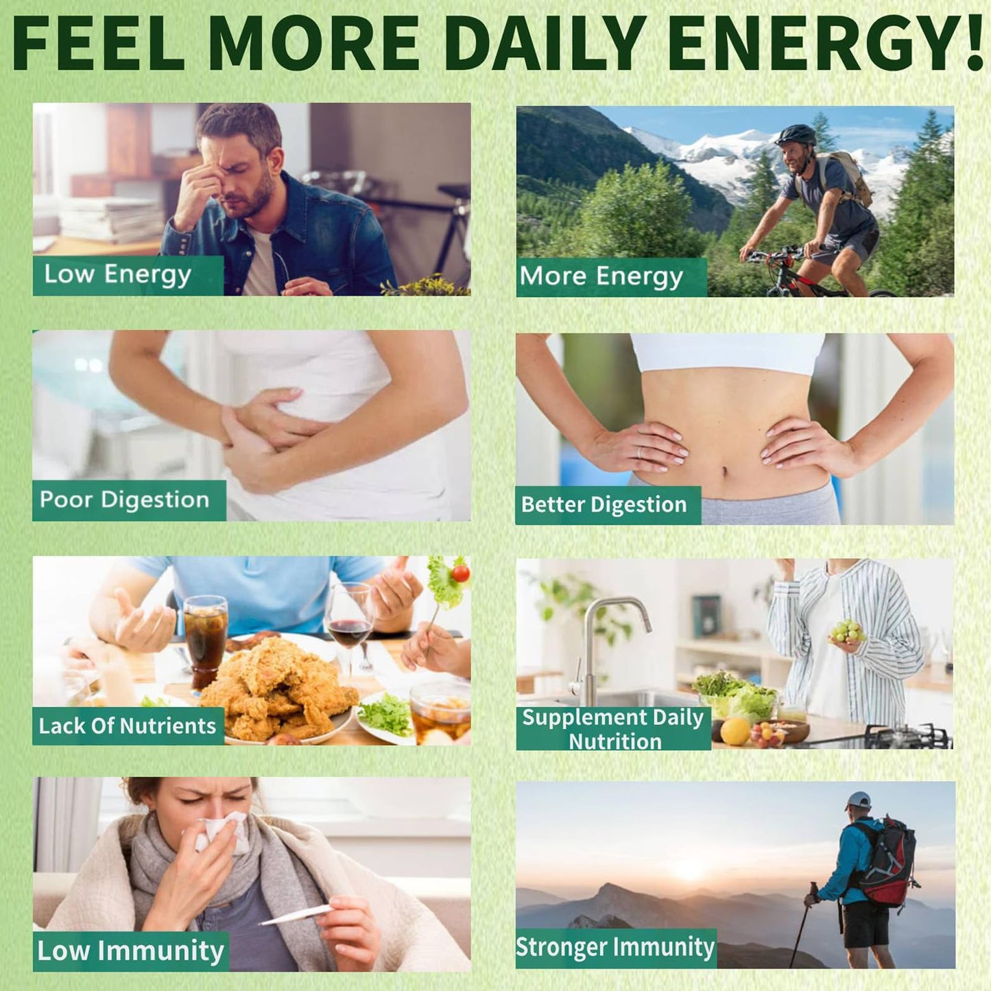 Oviaapo Greens Gummies Organic Chlorella and Spirulina, Digestive & Gut Health, Formulated with 60+ Ingredients, Multi-Vitamins & Minerals, Daily Gummies, 224 Gummies