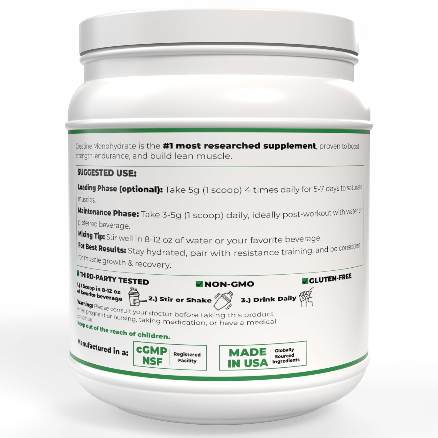 Premium Vitamin Creatine Monohydrate Powder 1.1 lb