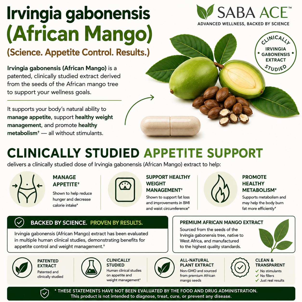 Saba ACE Appetite Control and Energy ACE 60 Capsules
