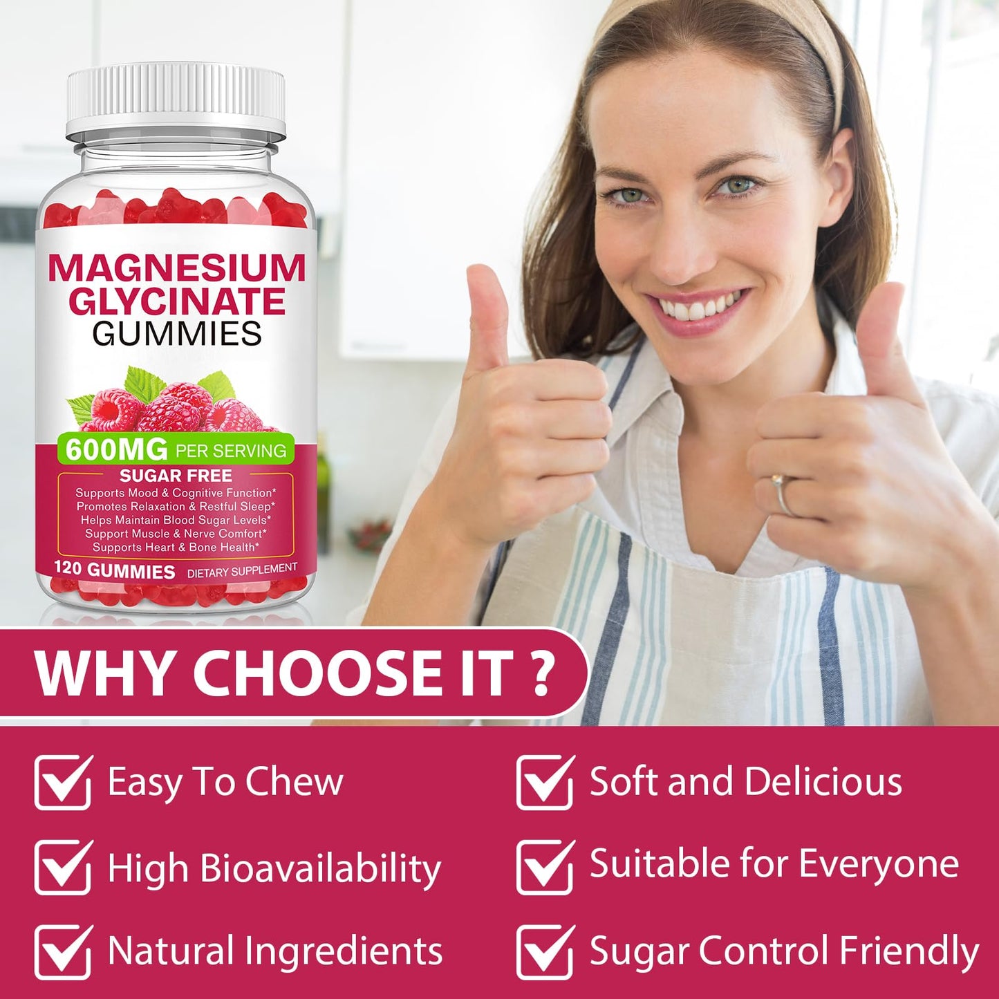 BOIUOITI Magnesium Glycinate Gummies 120 Count