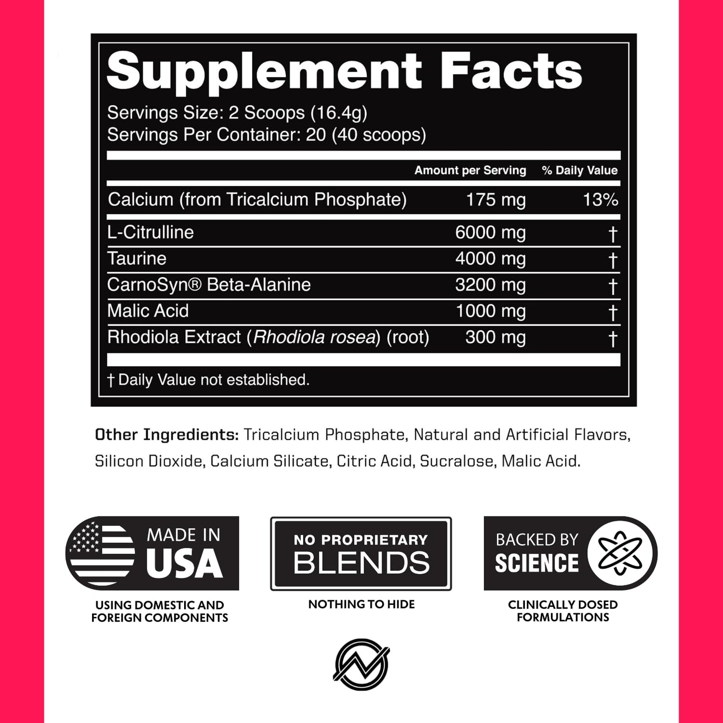 Outwork Nutrition Non-Stim Pre Workout Powder 11.5 Ounce
