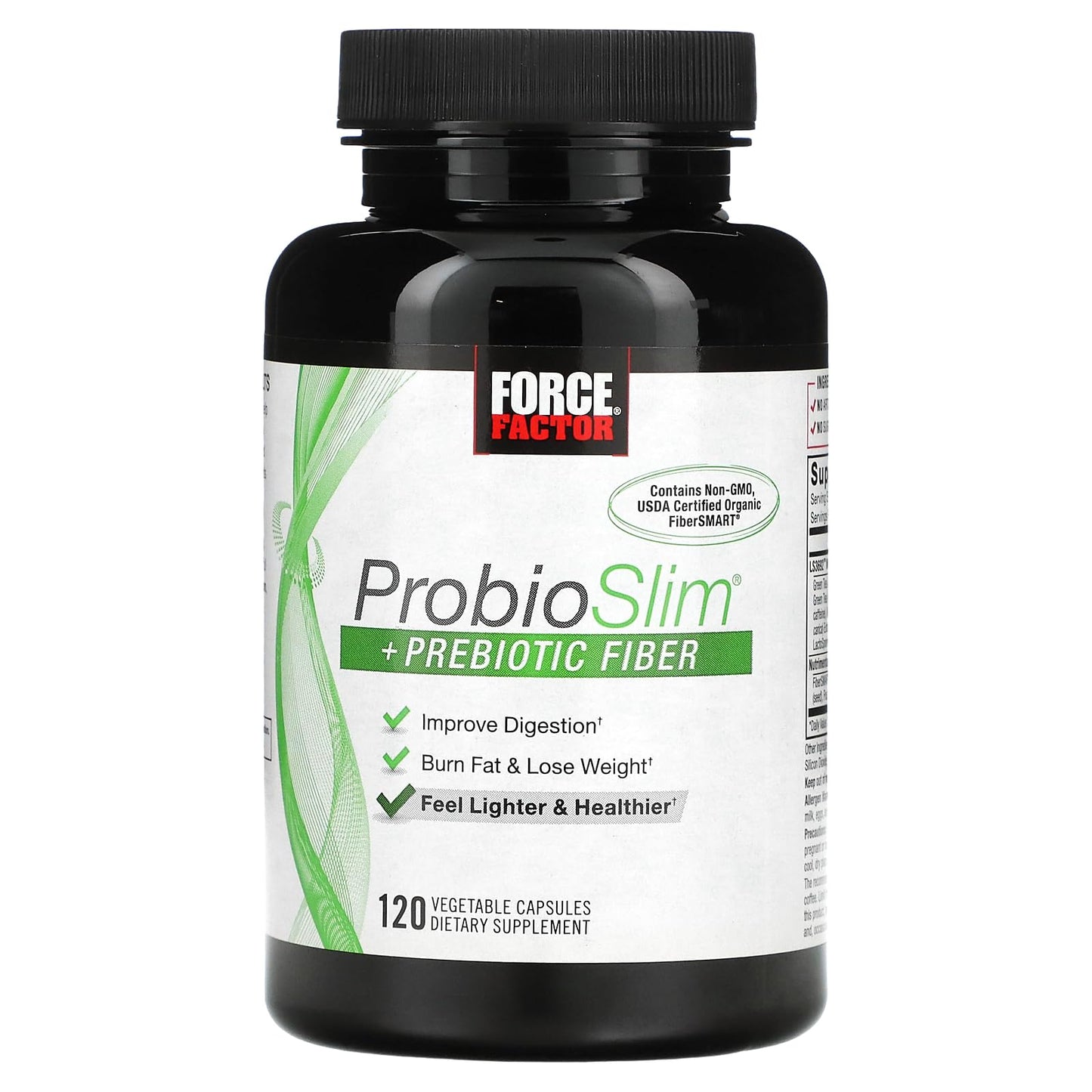 Force Factor ProbioSlim + Prebiotic Fiber Weight Loss Supplement Capsules, 120 Capsules
