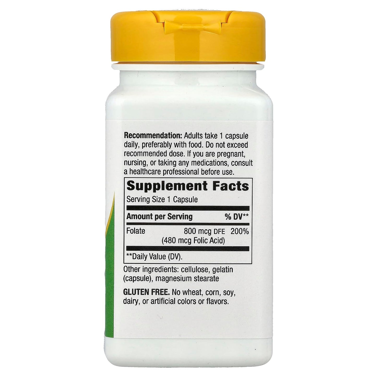 Nature's Way Folic Acid 800 mcg Capsules, 100 Count
