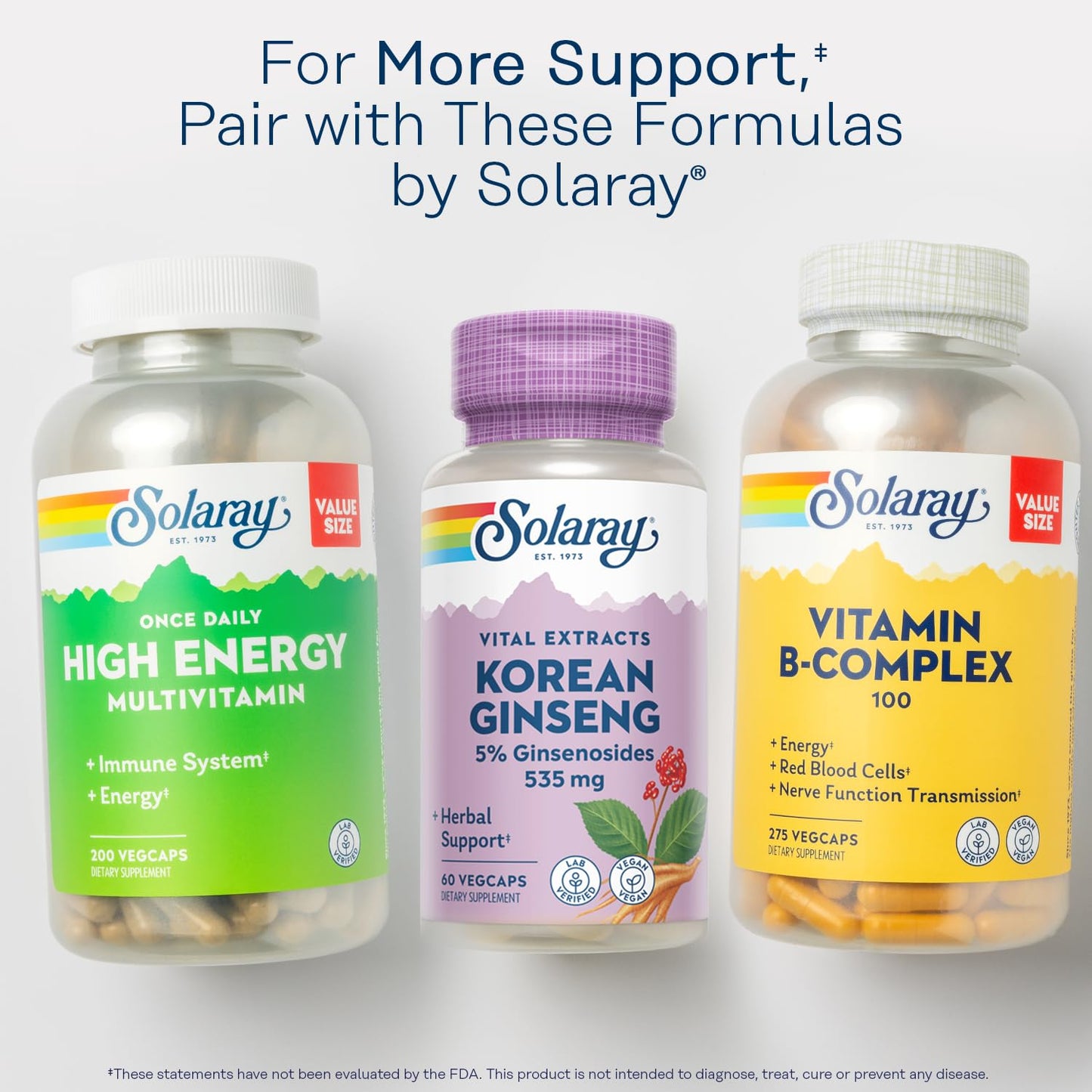 SOLARAY Korean Ginseng Root Extract Capsule 60 VegCaps