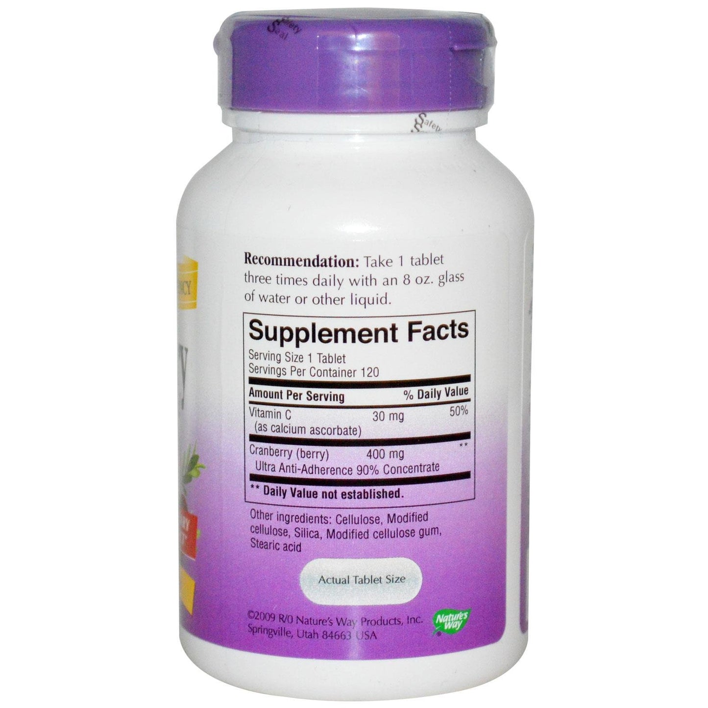 Nature's Way Cranberry Standardized 400 mg Tablet, 120 Count
