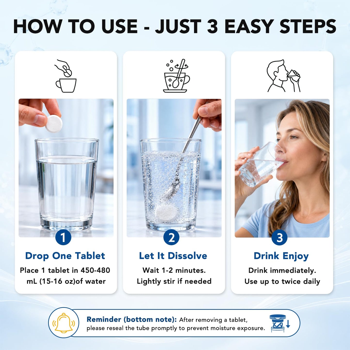 Hovika Hydrogen Water Tablets with Magnesium, 60 Tablets