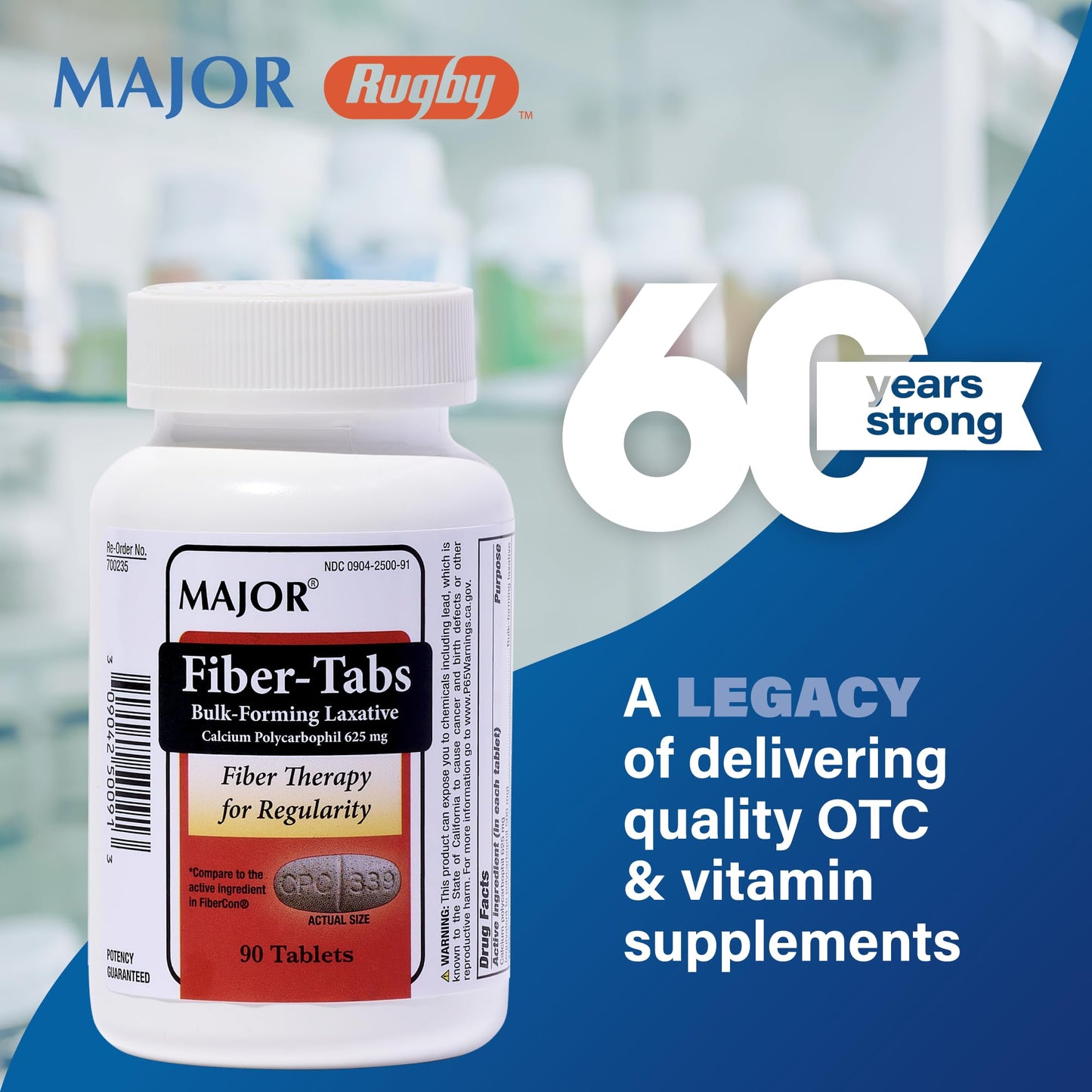 MAJOR Fiber-Tabs 625 Mg Tablets 180 Count