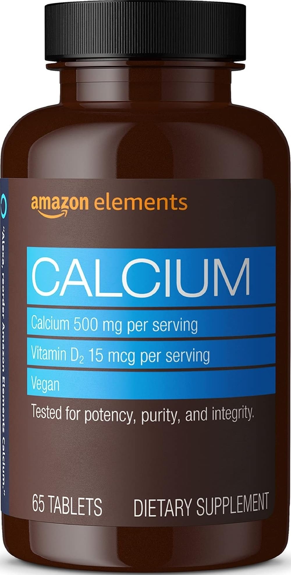 Amazon Elements Calcium plus Vitamin D2 Tablets, 65 Tablets