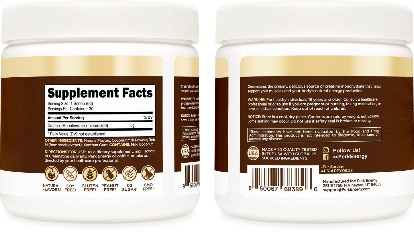 Perk Creamatine (Coconut Cream) Powder 6.3 oz