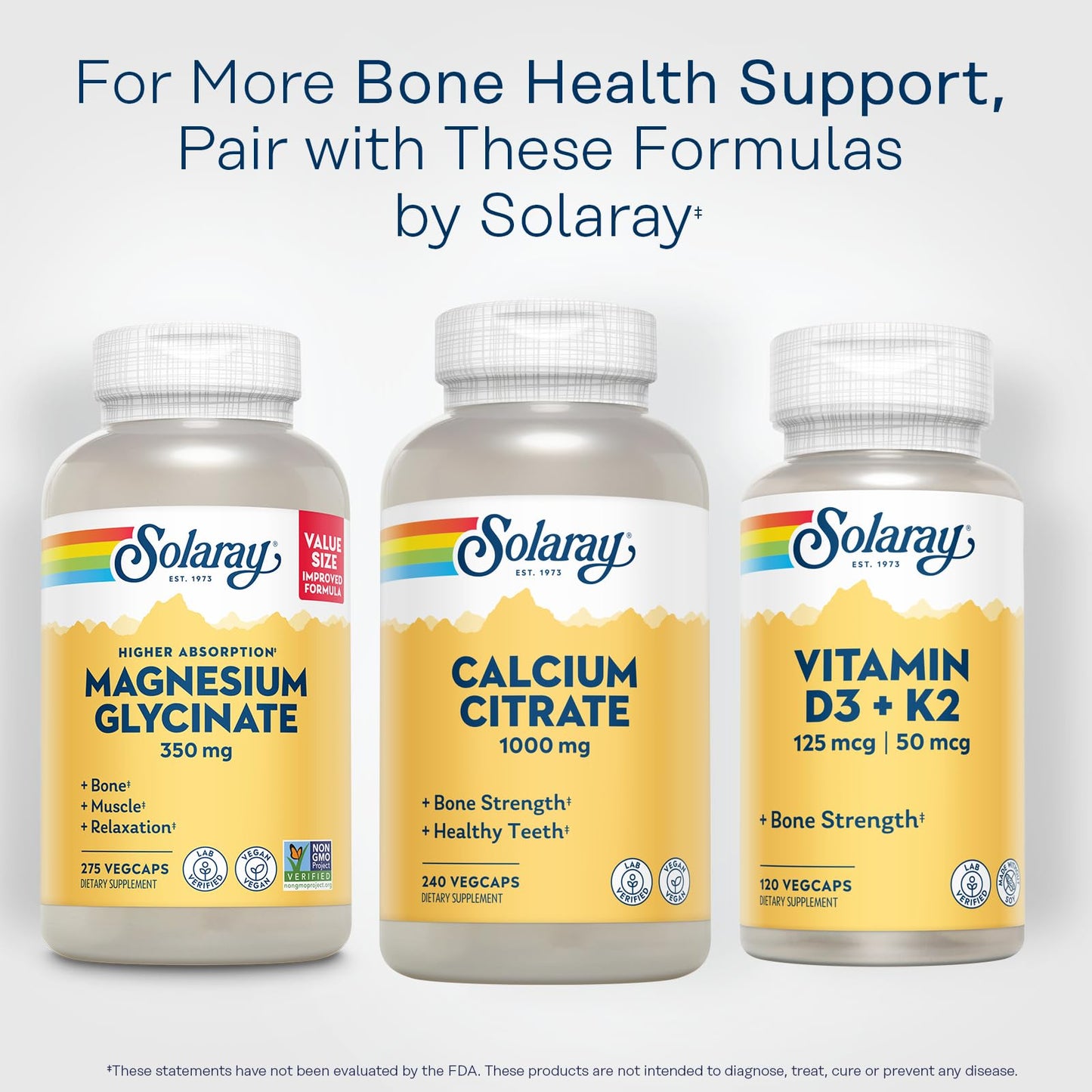 Solaray Calcium Citrate 1000mg Capsules, 240 Count