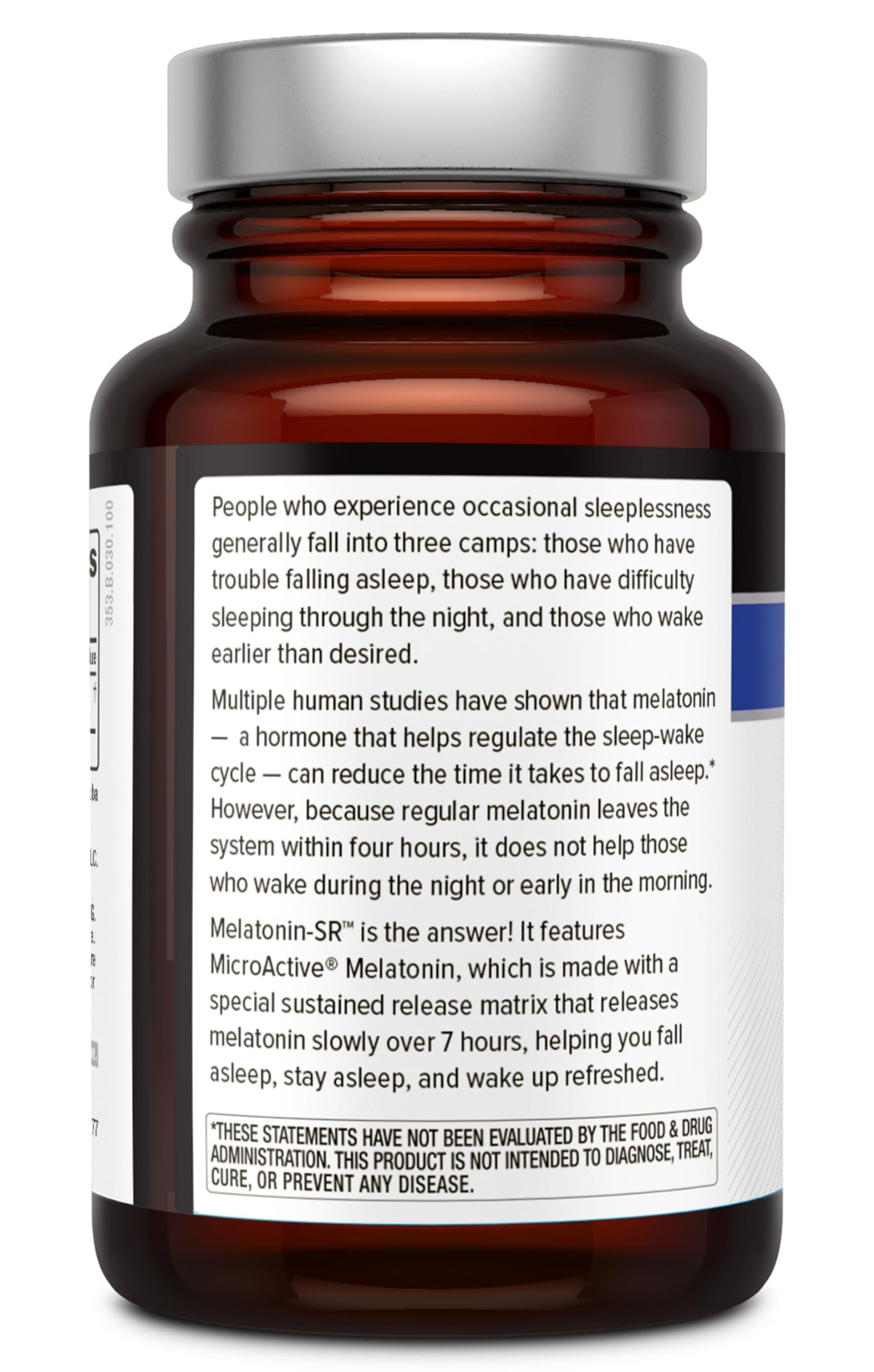 Quality of Life Premium Melatonin Sleep Support Supplement Melatonin-SR 30 Capsules