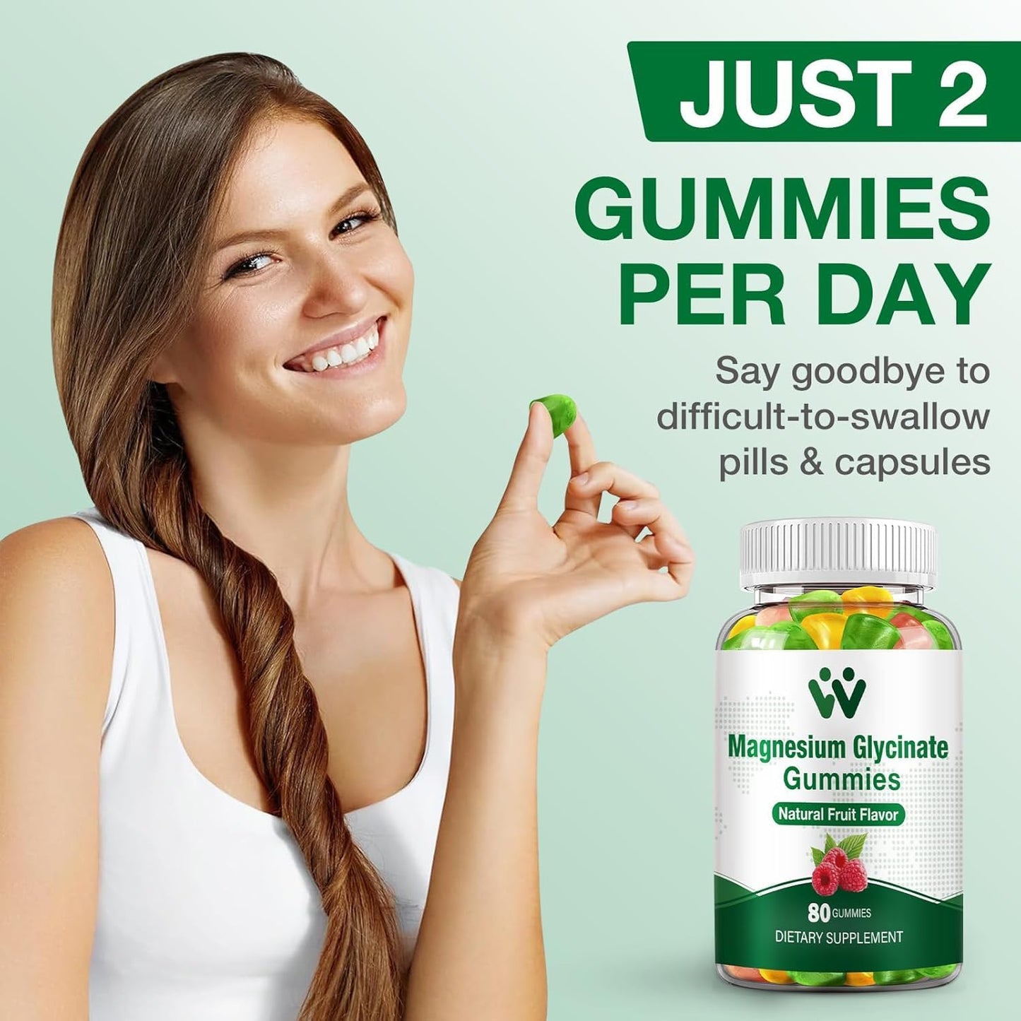 WACHRAY Magnesium Glycinate Gummies for Adults Gummy 80 Gummies