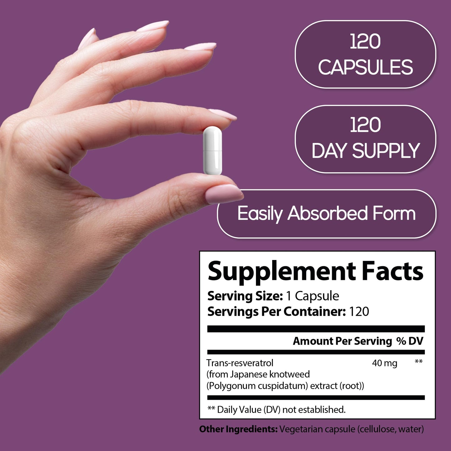 HARMONIFY Resveratrol Supplement 60 Capsules