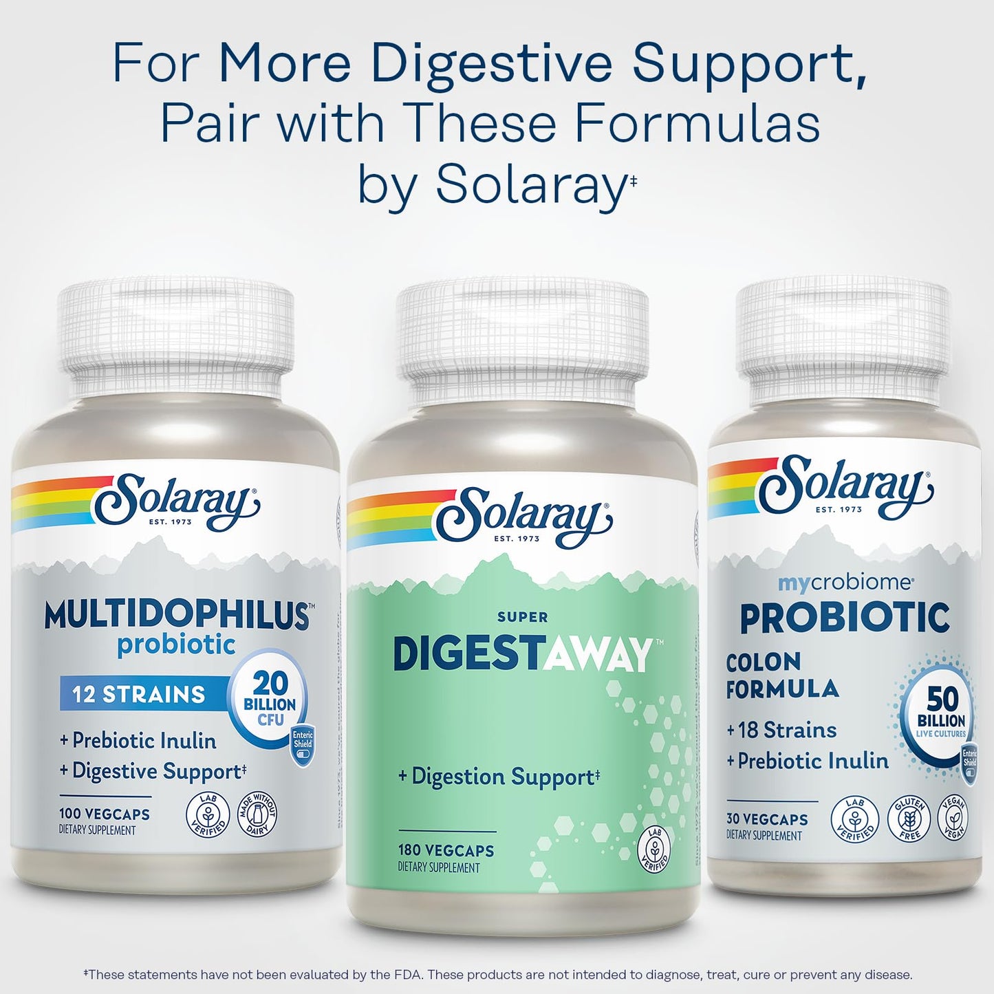SOLARAY Super Digestaway Digestive Enzymes Capsules, 180