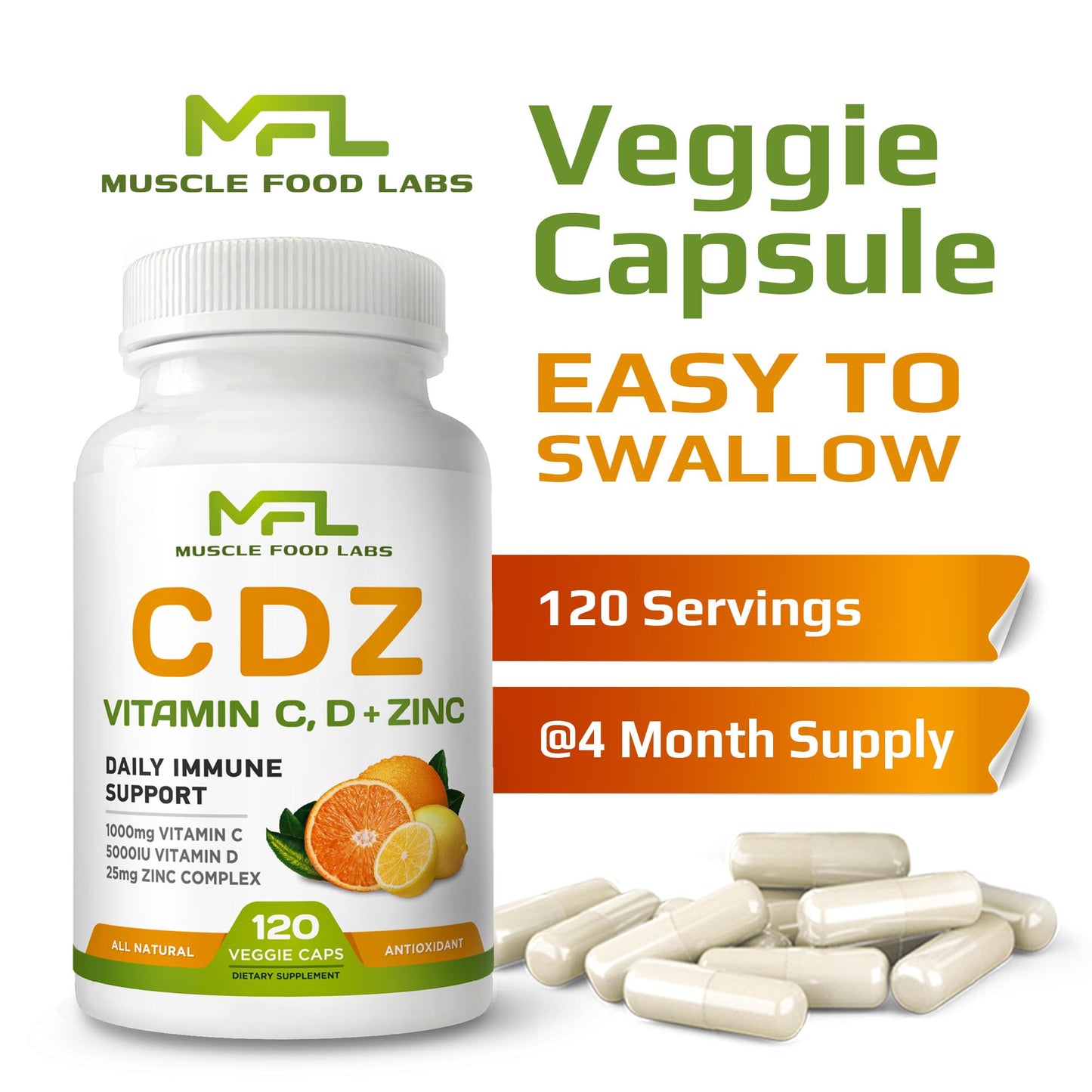 MUSCLE FOOD LABS C D Z Capsules 120