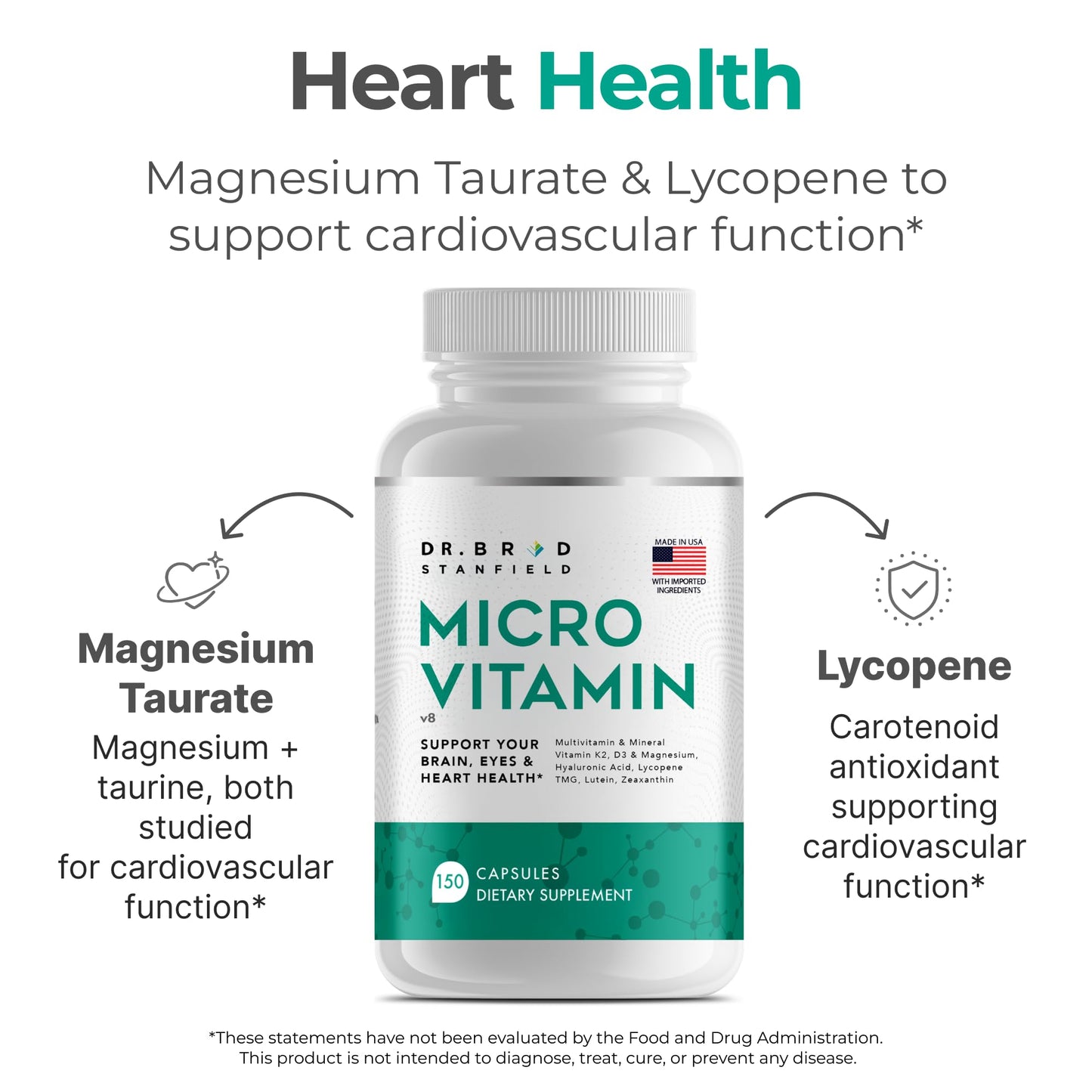 Dr Brad Stanfield MicroVitamin Methylated Multivitamin + Lutein/Zeaxanthin + D3/K2 Capsule 150