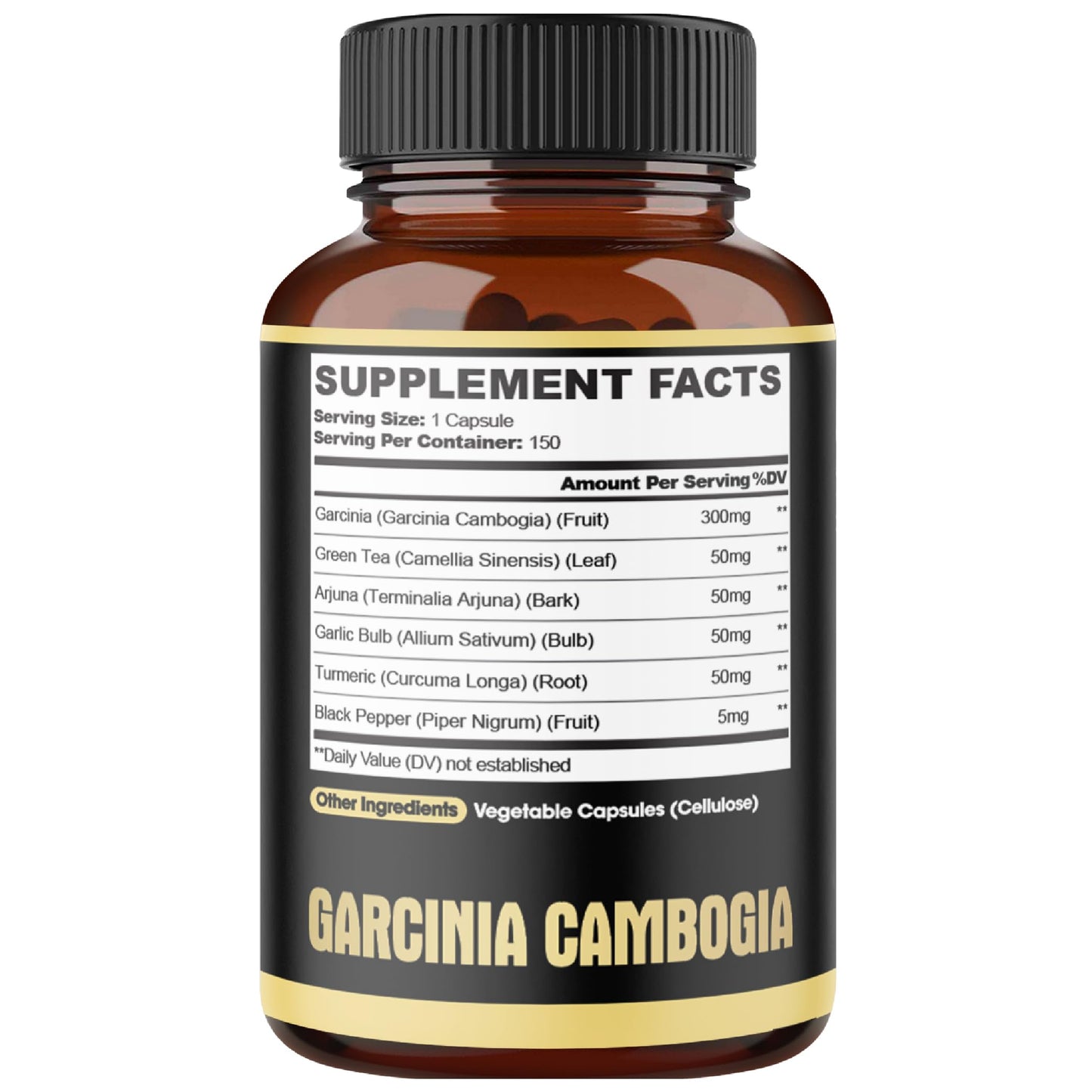 agobi Garcinia Cambogia Capsules with Green Tea, Arjuna, Garlic, Turmeric & Black Pepper – Body Health & Immune Support, 150 Capsules