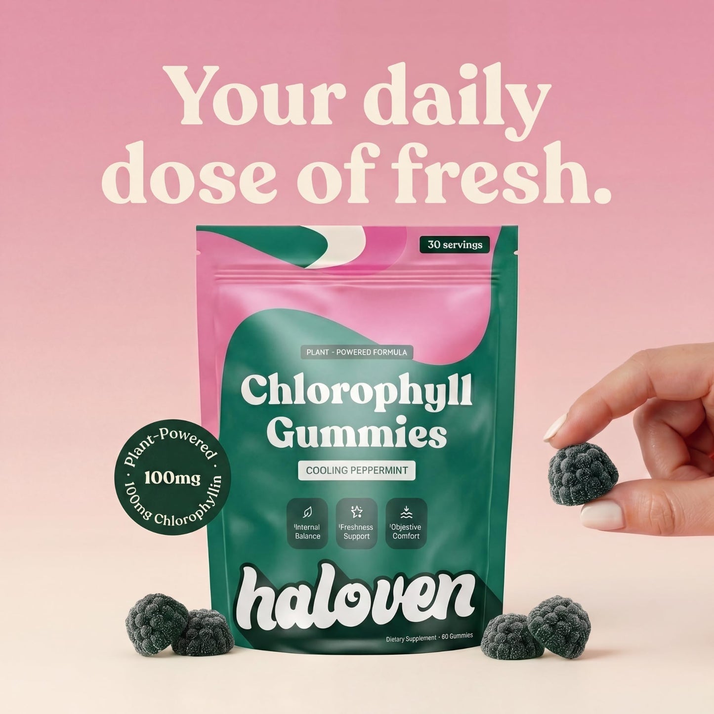 Haloven Chlorophyll Gummies 60 Count