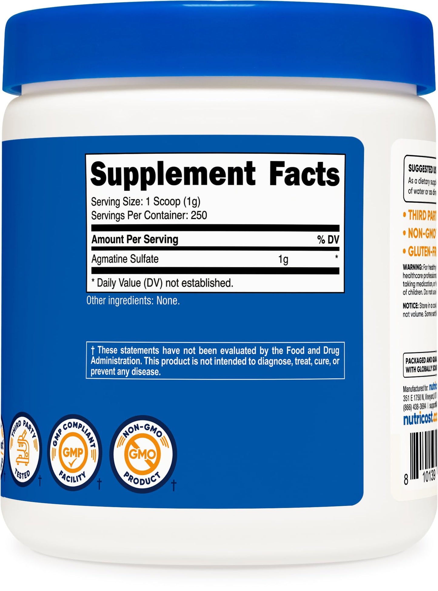 Nutricost Pure Agmatine Sulfate Powder 8.9 Ounce