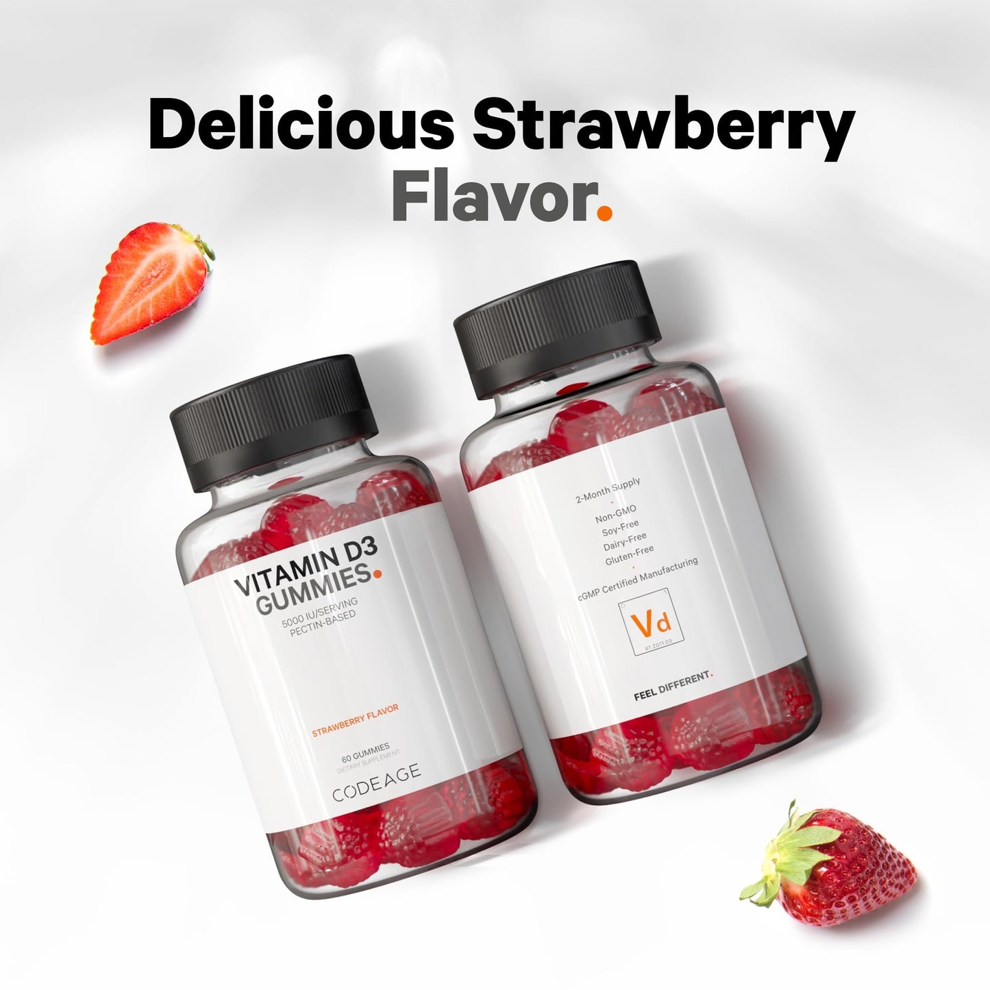 Codeage Vitamin D3 Gummy Vitamins Gummy 60 Gummies