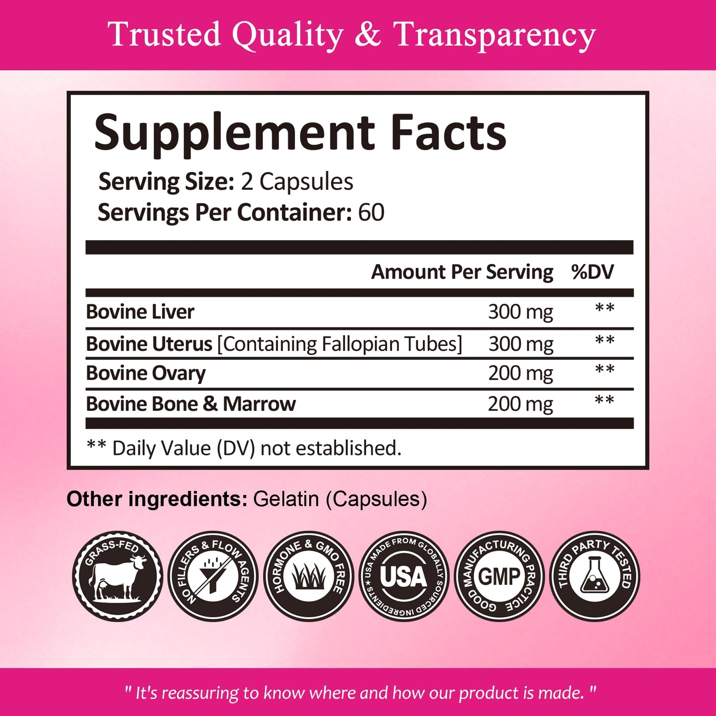 Rasav Beef Organ Supplement for Women - Ferritin Support, Grass-Fed Liver, Uterus, Ovary & Bone Marrow - Natural Anemia Support, Energy & Hormone Balance - Pasture Raised - 120 Capsules